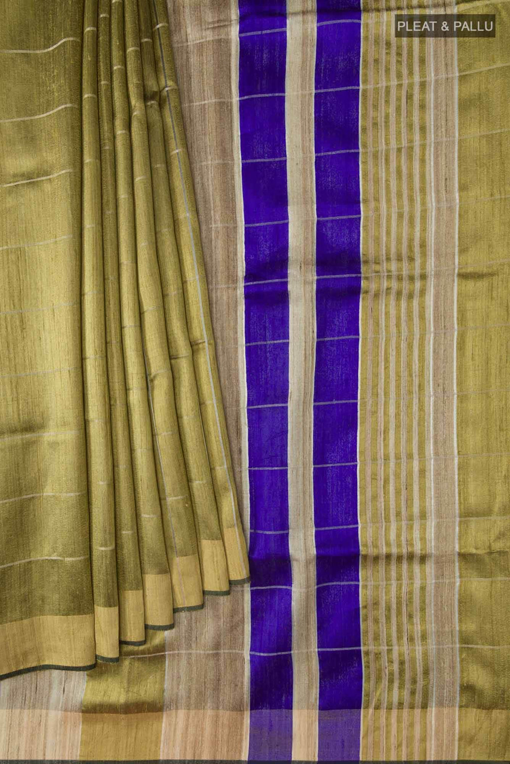 Green Bhagalpuri Tussar Silk Saree