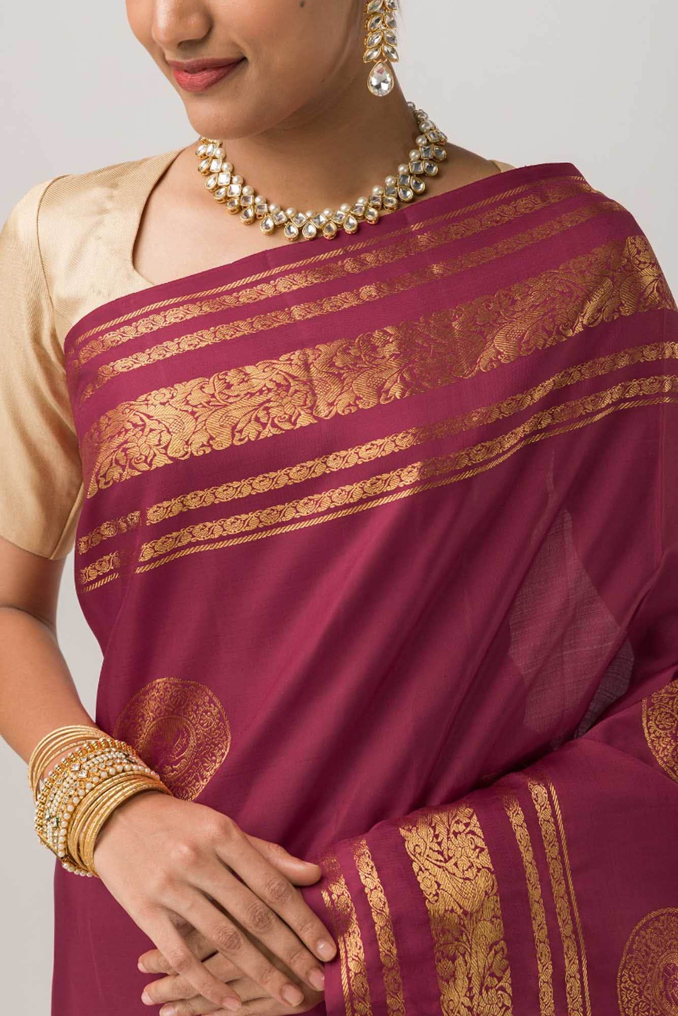Kili-Red Kanchipuram Silk Saree