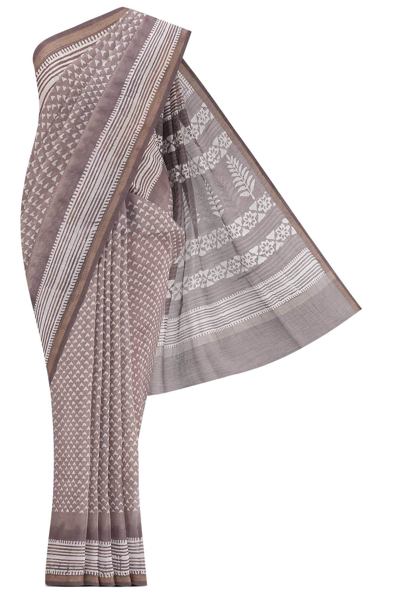 Mauve Maheshwari Silk Cotton Saree
