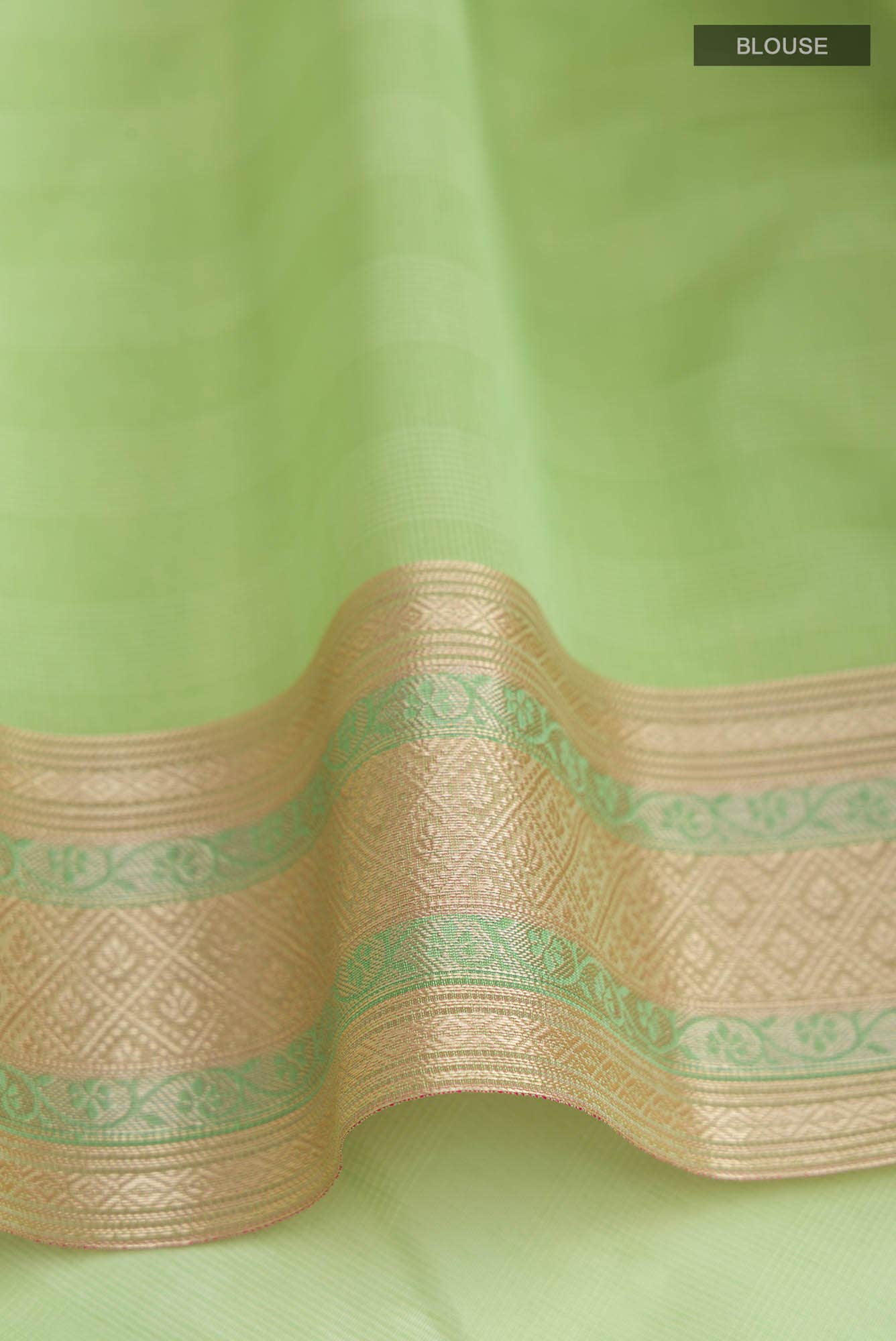 Green Blended Cotton Saree