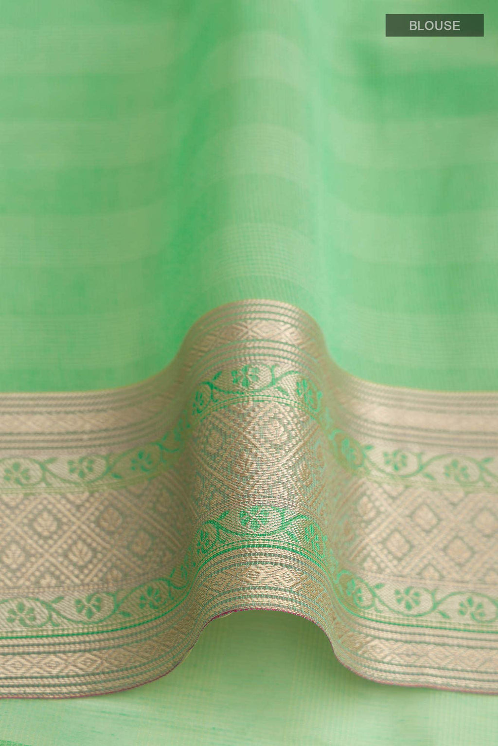 Green Blended Cotton Saree
