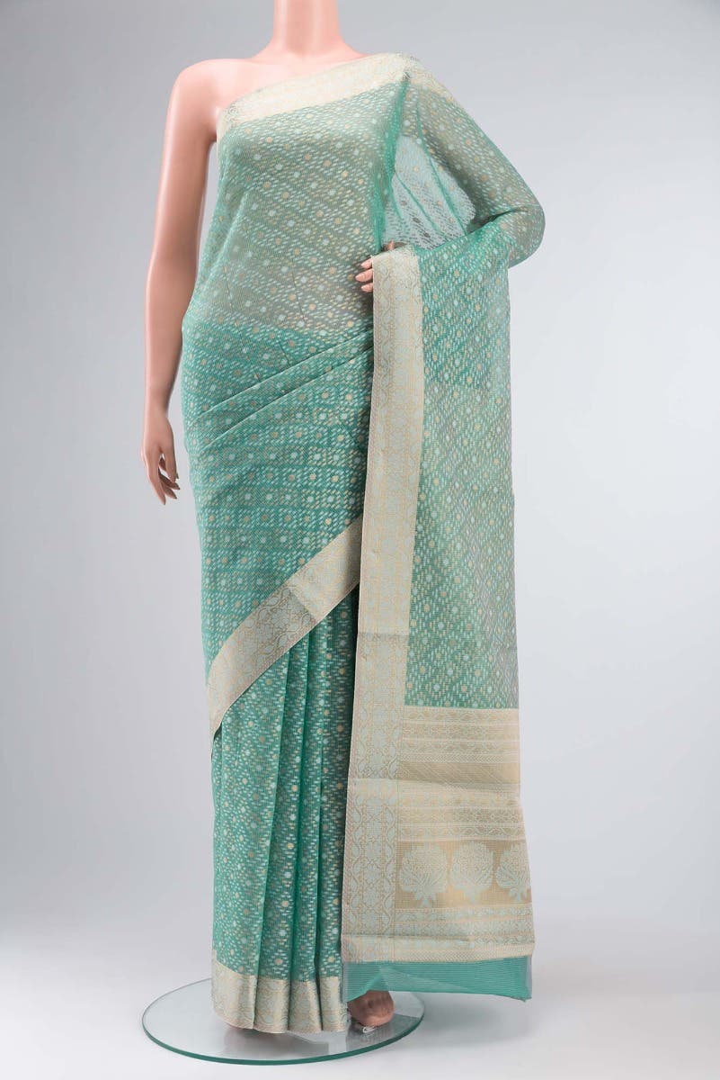 Green Blended Kota Cotton Saree