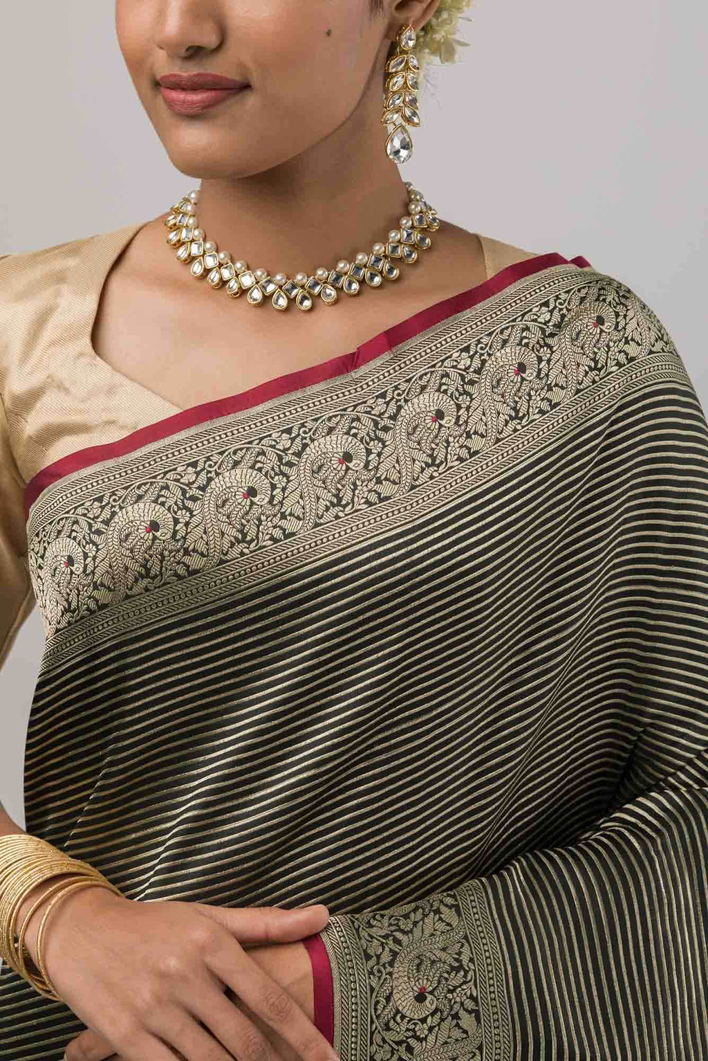 Prema-Black Banarasi Silk Saree