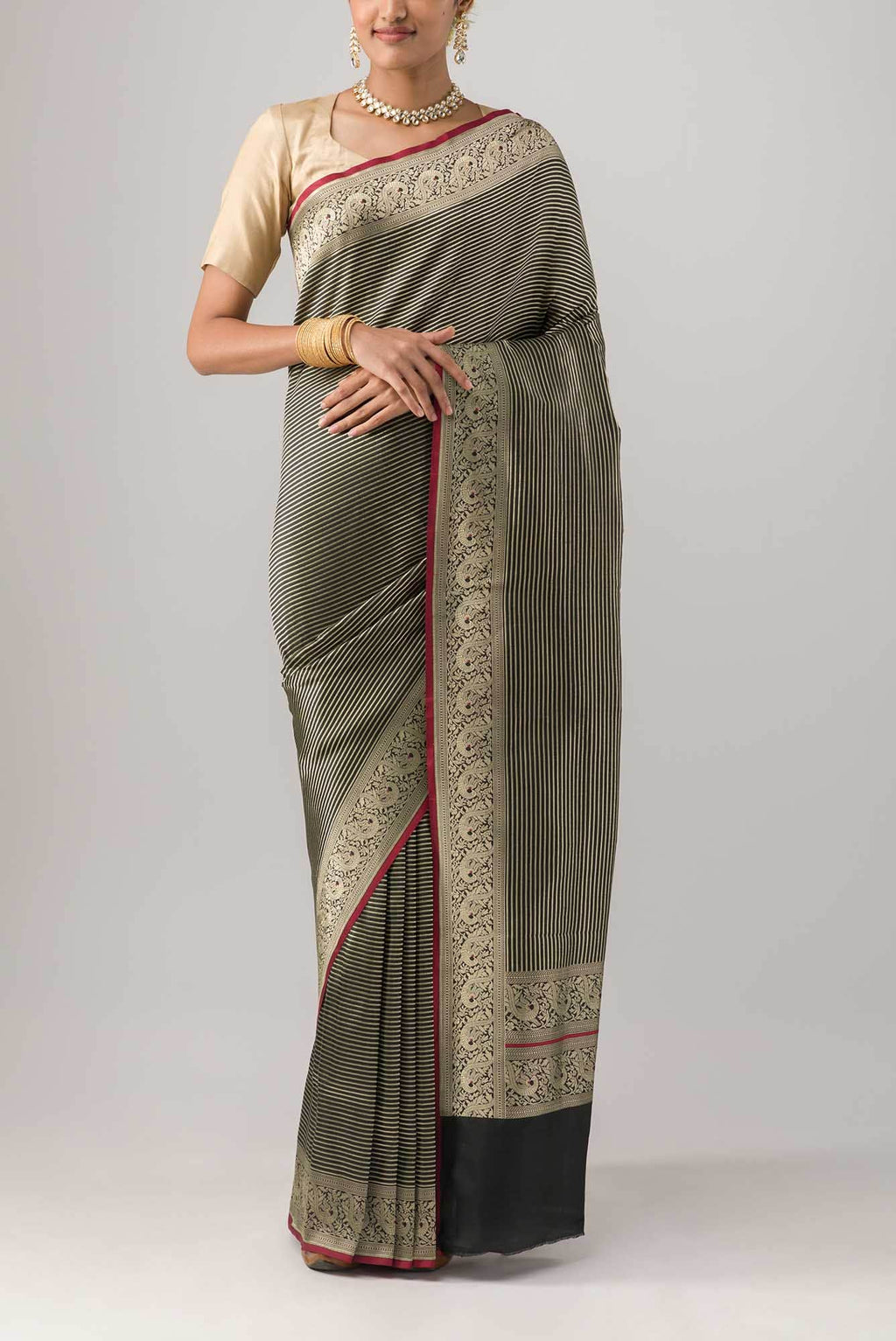 Prema-Black Banarasi Silk Saree