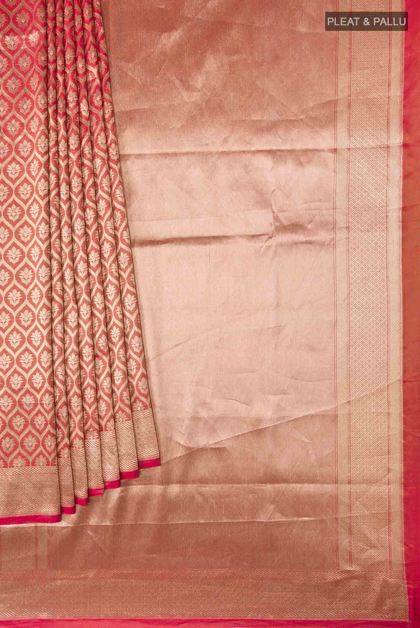 Antara-Orange Banarasi Silk Saree