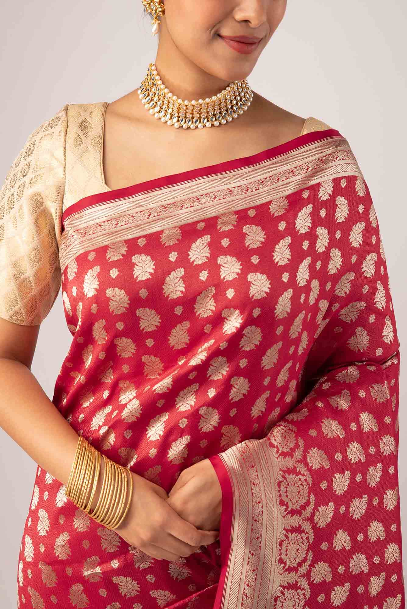 Bhumi-Red Banarasi Silk Saree