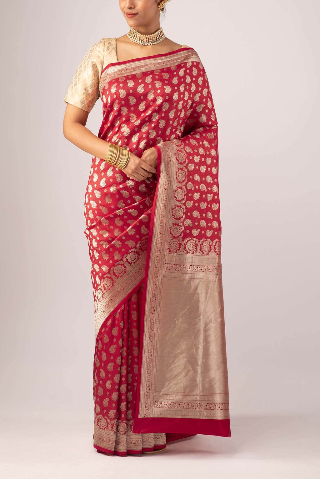 Bhumi-Red Banarasi Silk Saree