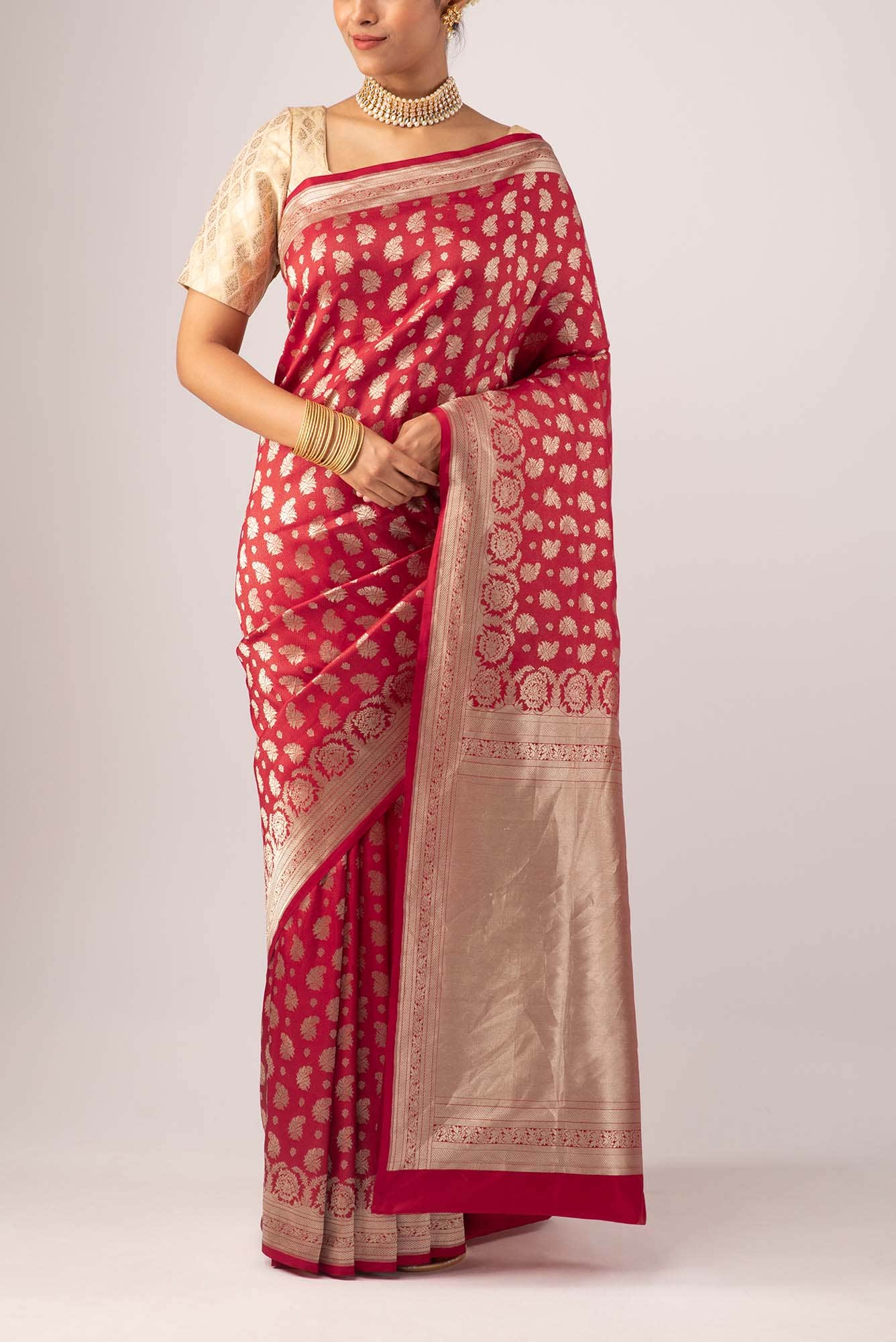 Bhumi-Red Banarasi Silk Saree