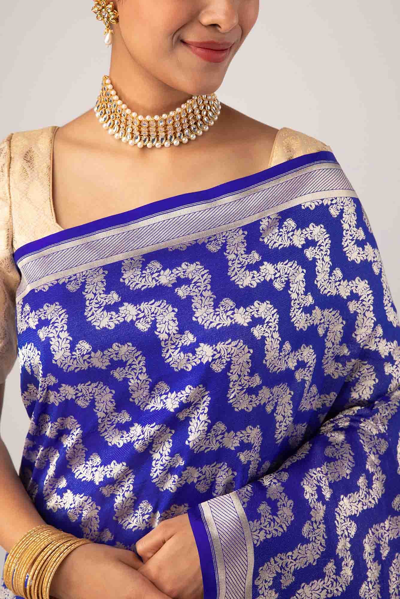 Ahalya-Blue Banarasi Silk Saree