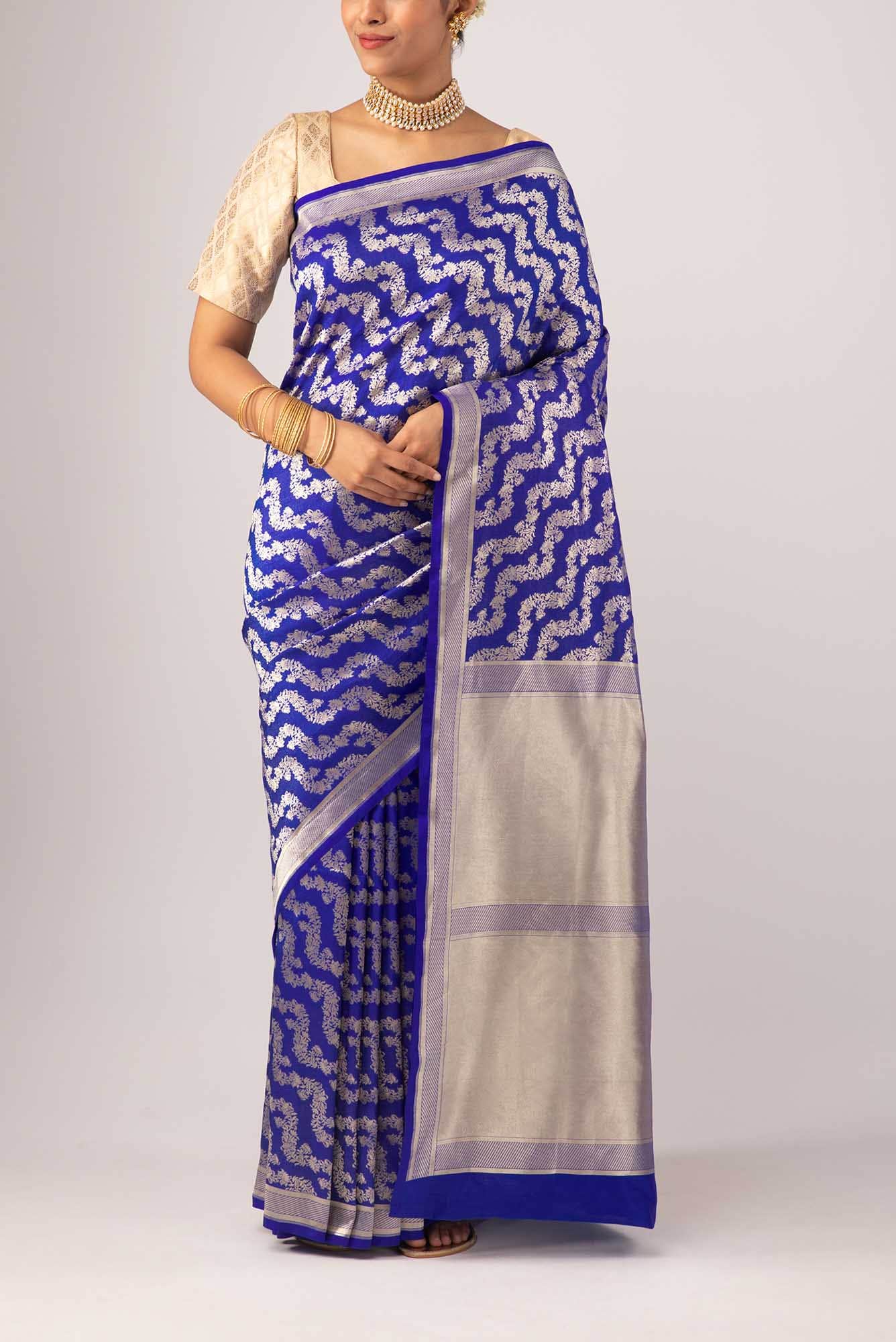 Ahalya-Blue Banarasi Silk Saree