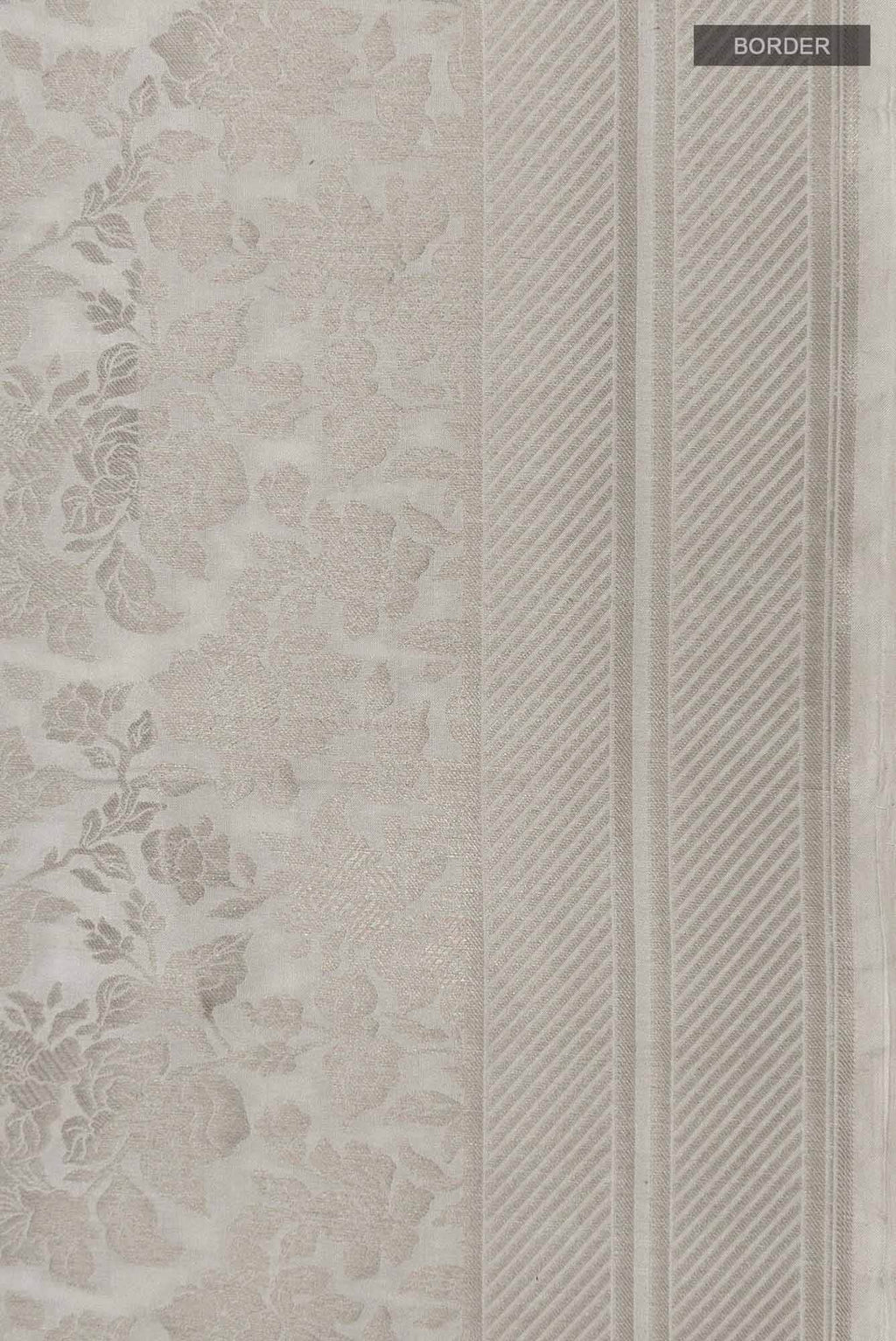 Blossom Bahar-White Banarasi Silk Saree