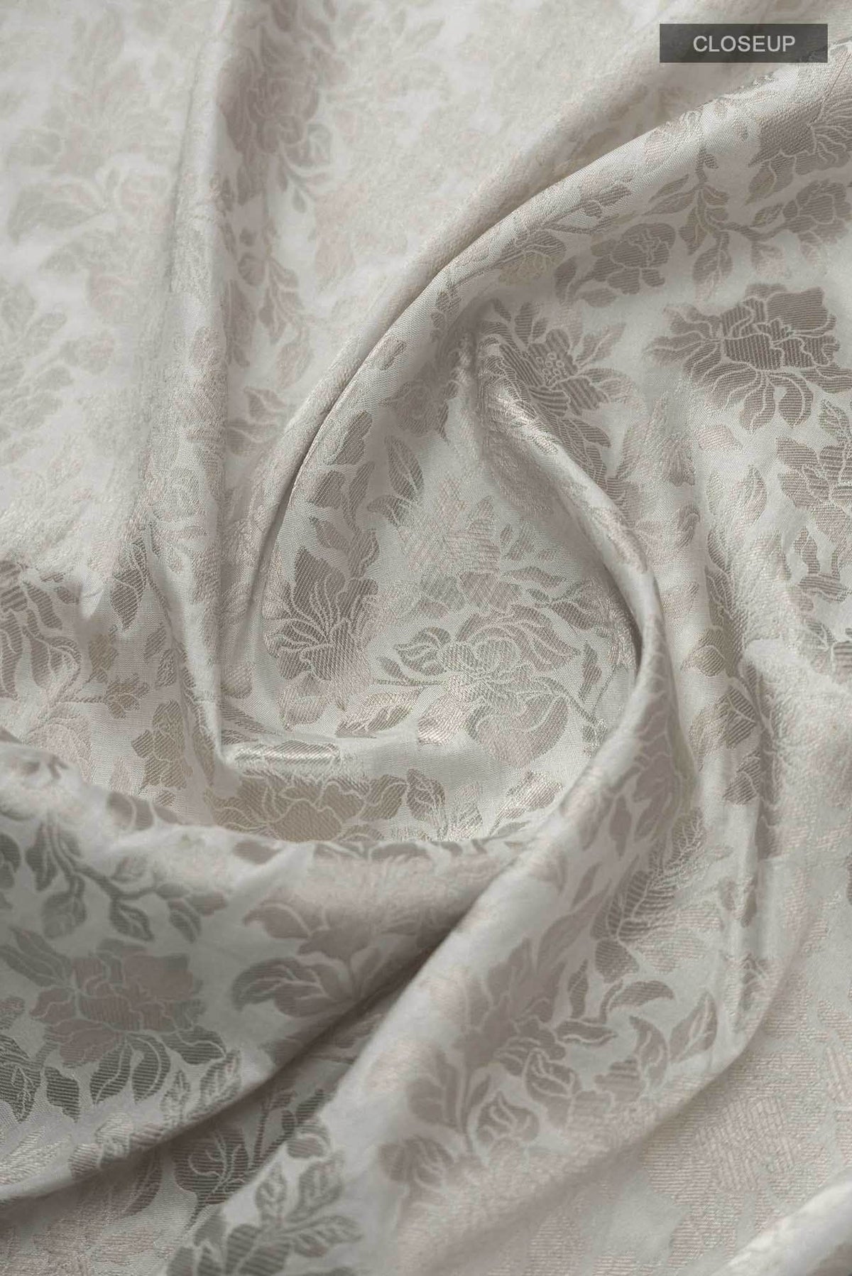Blossom Bahar-White Banarasi Silk Saree