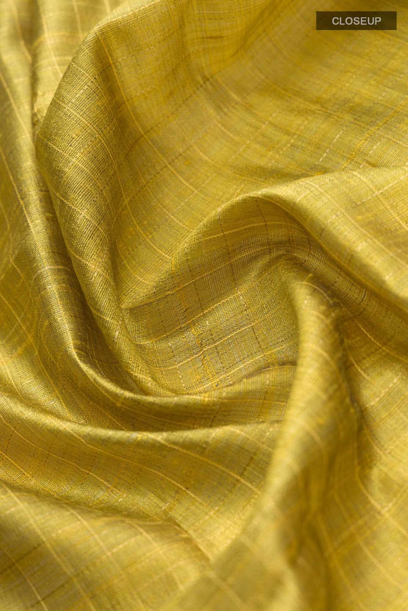 Aahana-Yellow Bhagalpuri Tussar Silk Saree