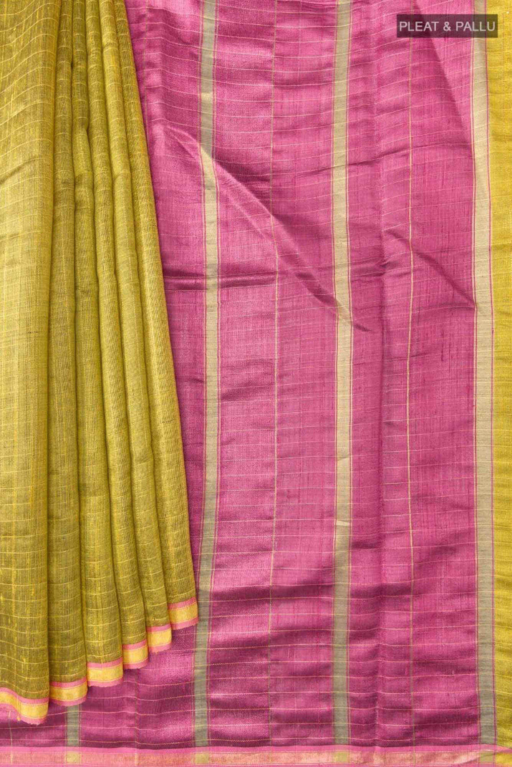 Aahana-Yellow Bhagalpuri Tussar Silk Saree