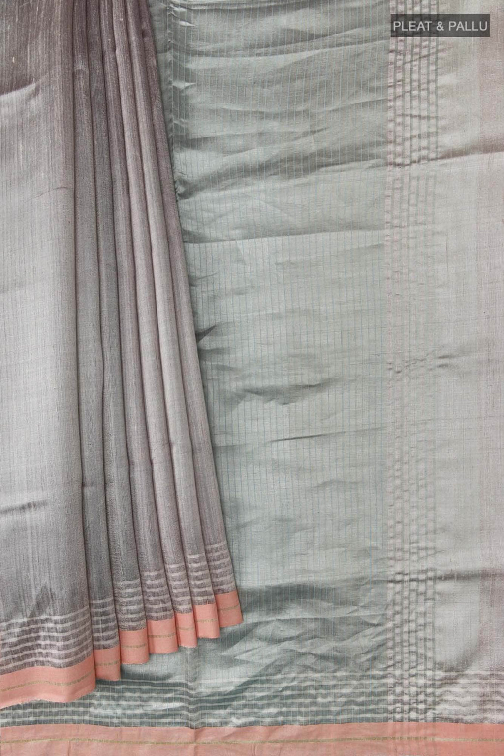 Bhavi-Silver Bhagalpuri Tussar Silk Saree