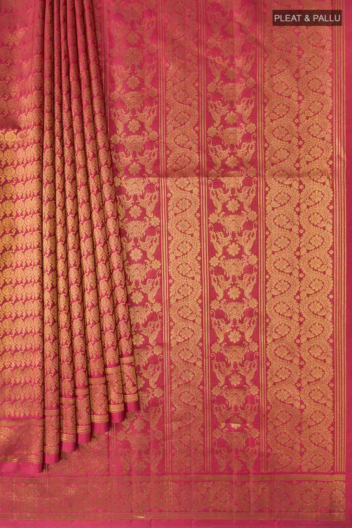 Manga Maalai-Maroon Kanchipuram Silk Saree