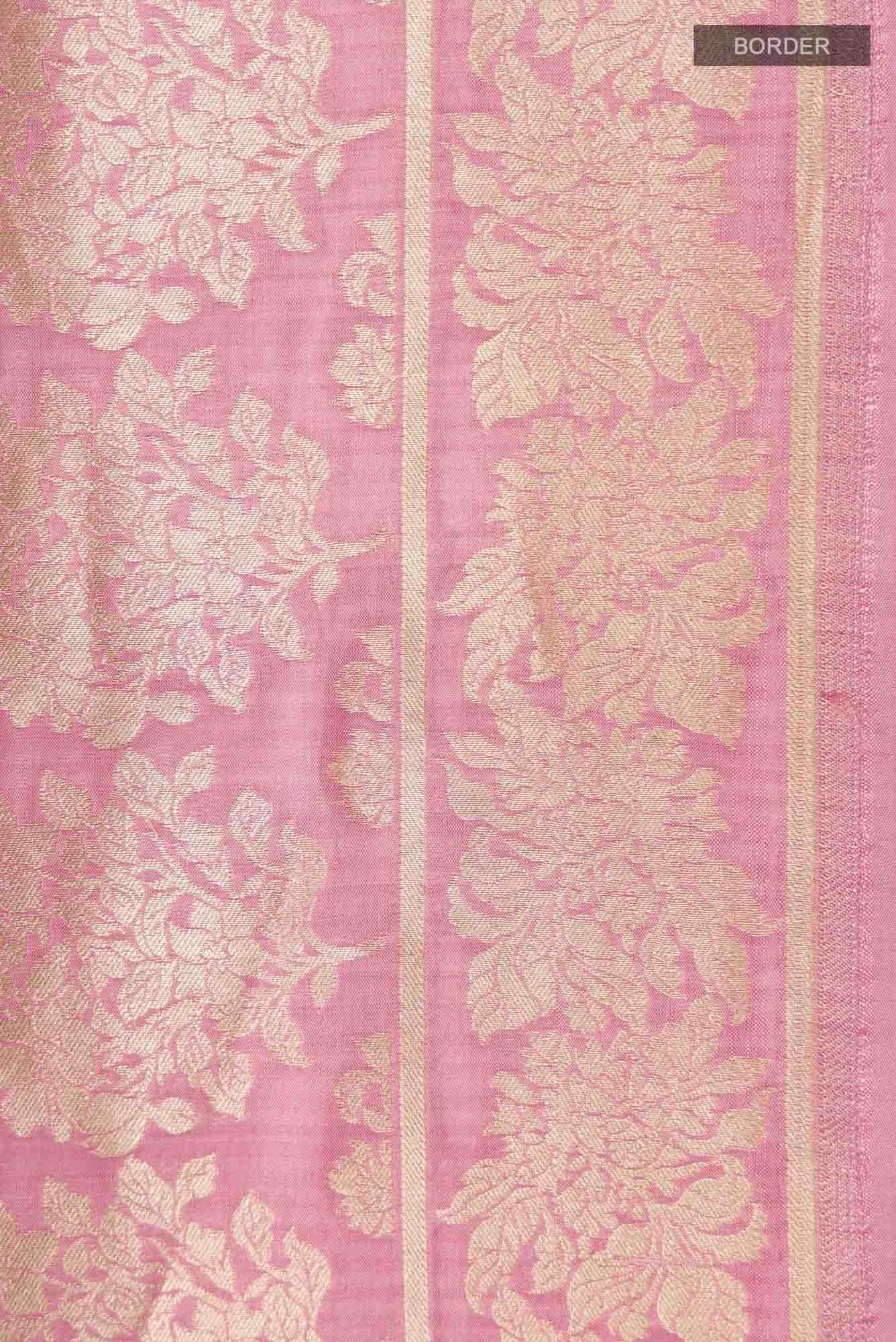 Guldasta Glamour-Pink Banarasi Silk Saree