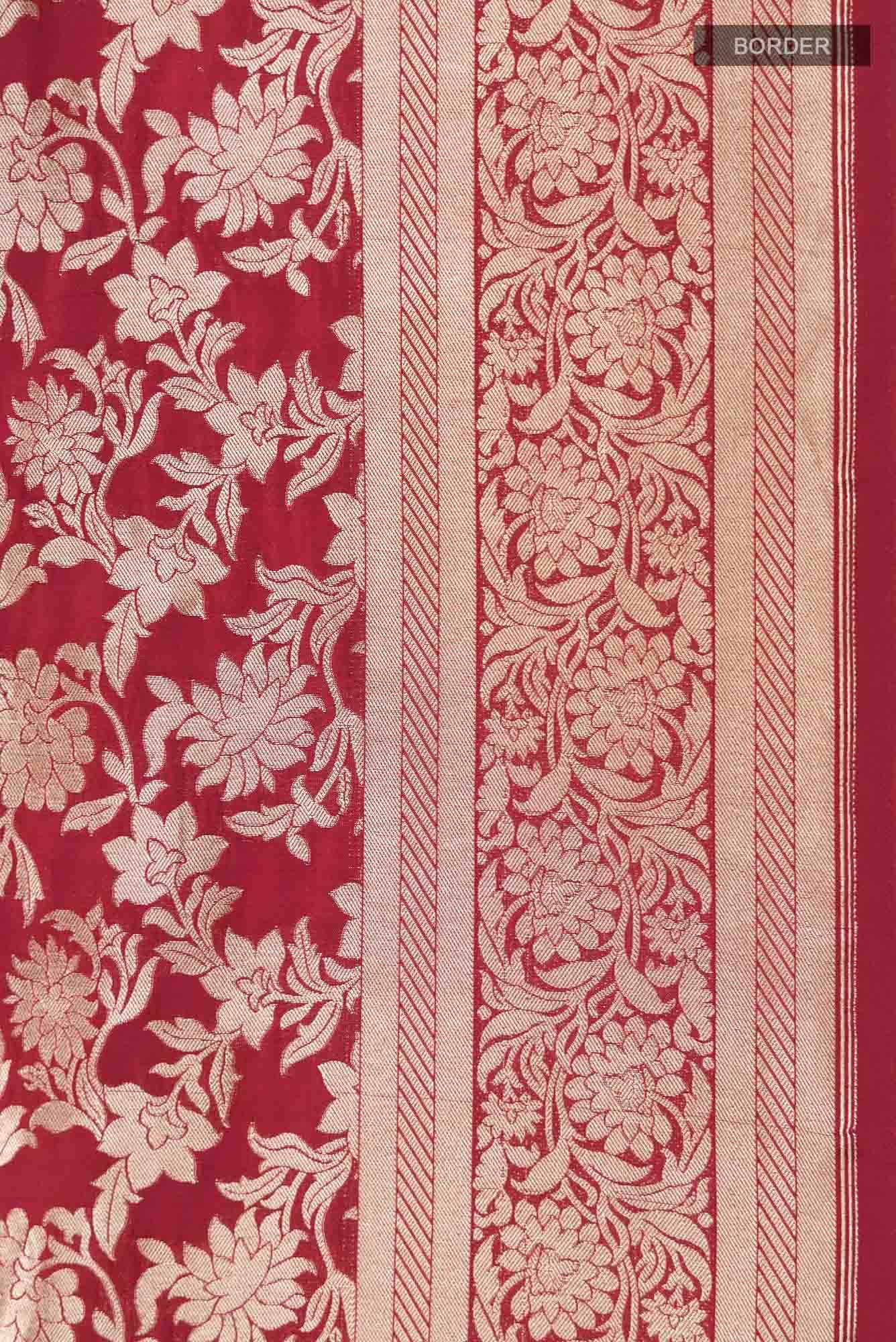 Gauhar-Red Banarasi Silk Saree