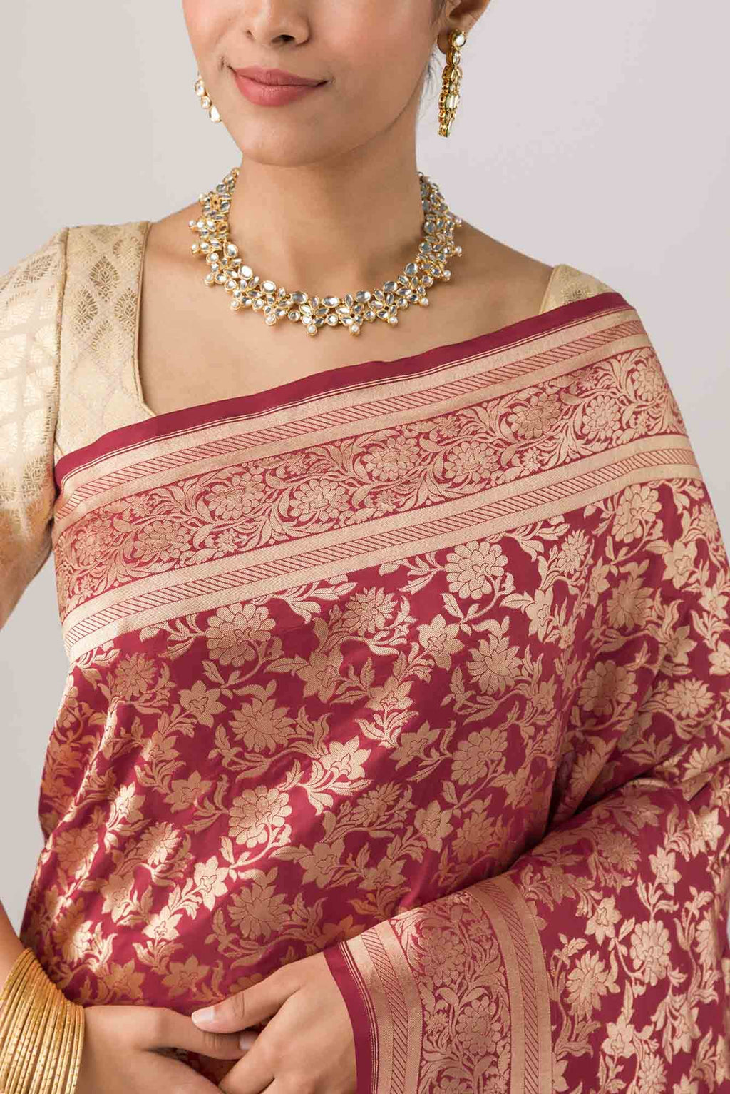 Gauhar-Red Banarasi Silk Saree