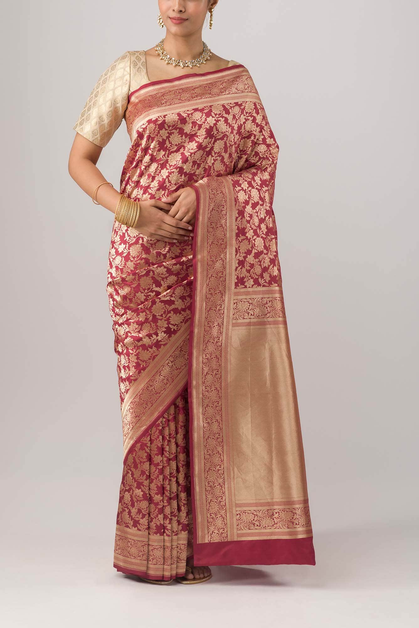 Gauhar-Red Banarasi Silk Saree