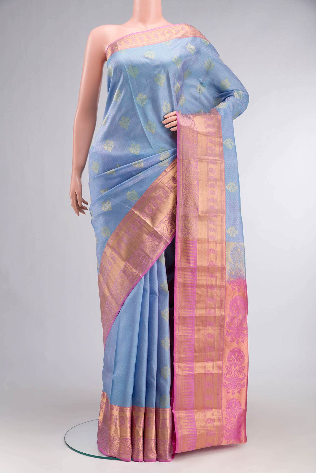 Blue Kanchipuram Silk Saree