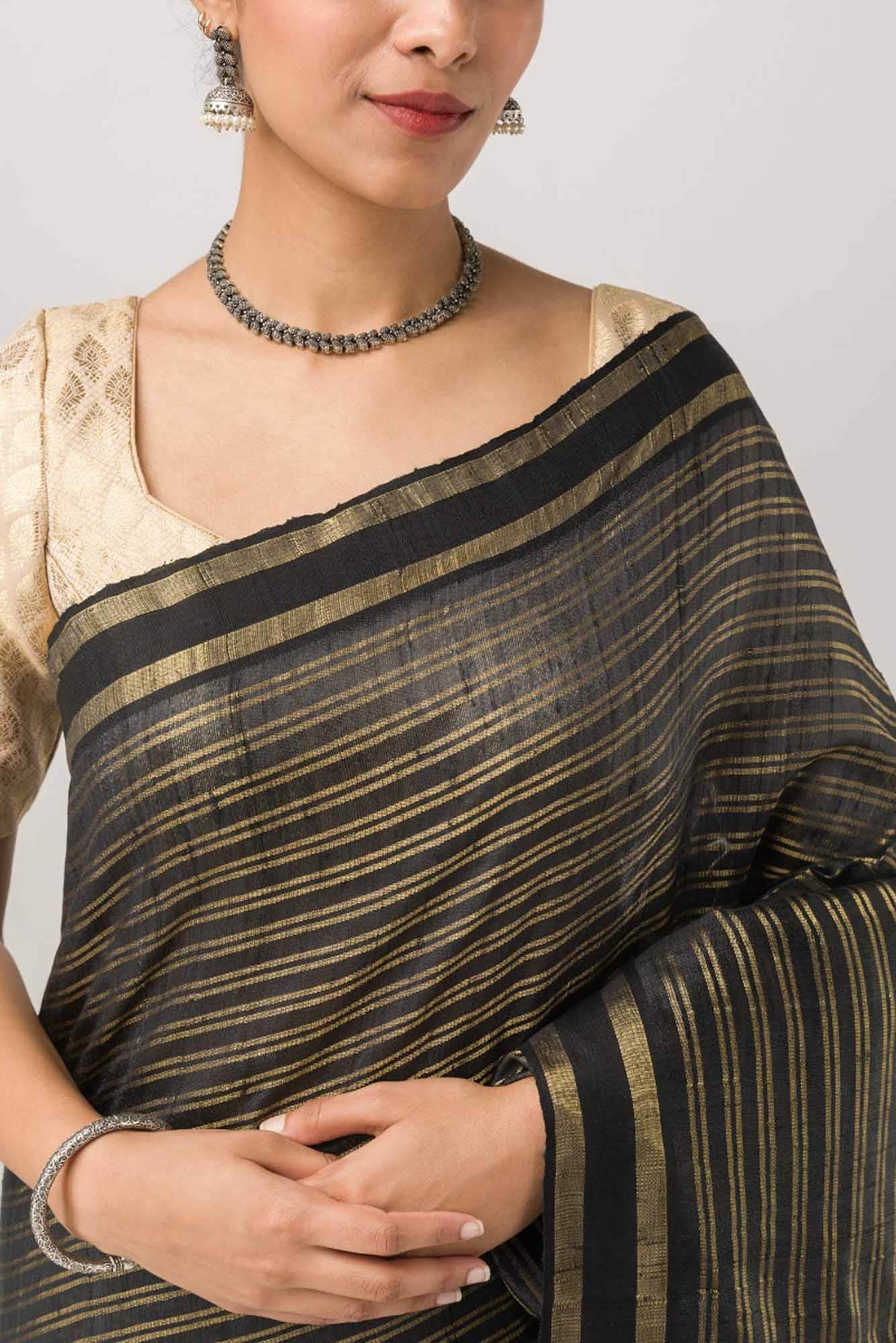 Akira-Black Bhagalpuri Tussar Silk Saree