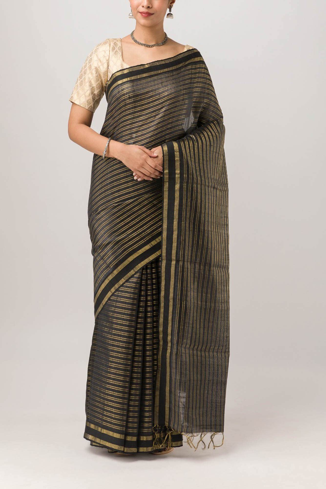 Akira-Black Bhagalpuri Tussar Silk Saree