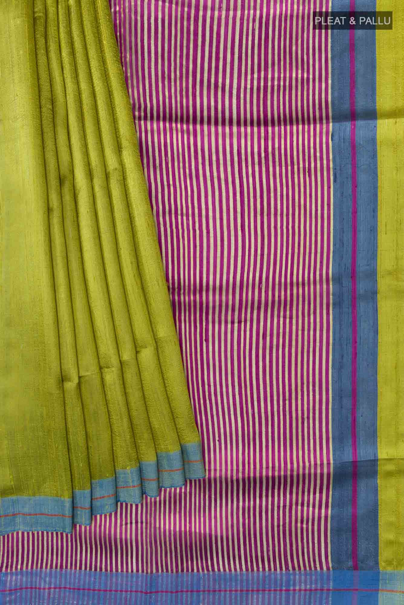 Kruti-Green Bhagalpuri Tussar Silk Saree