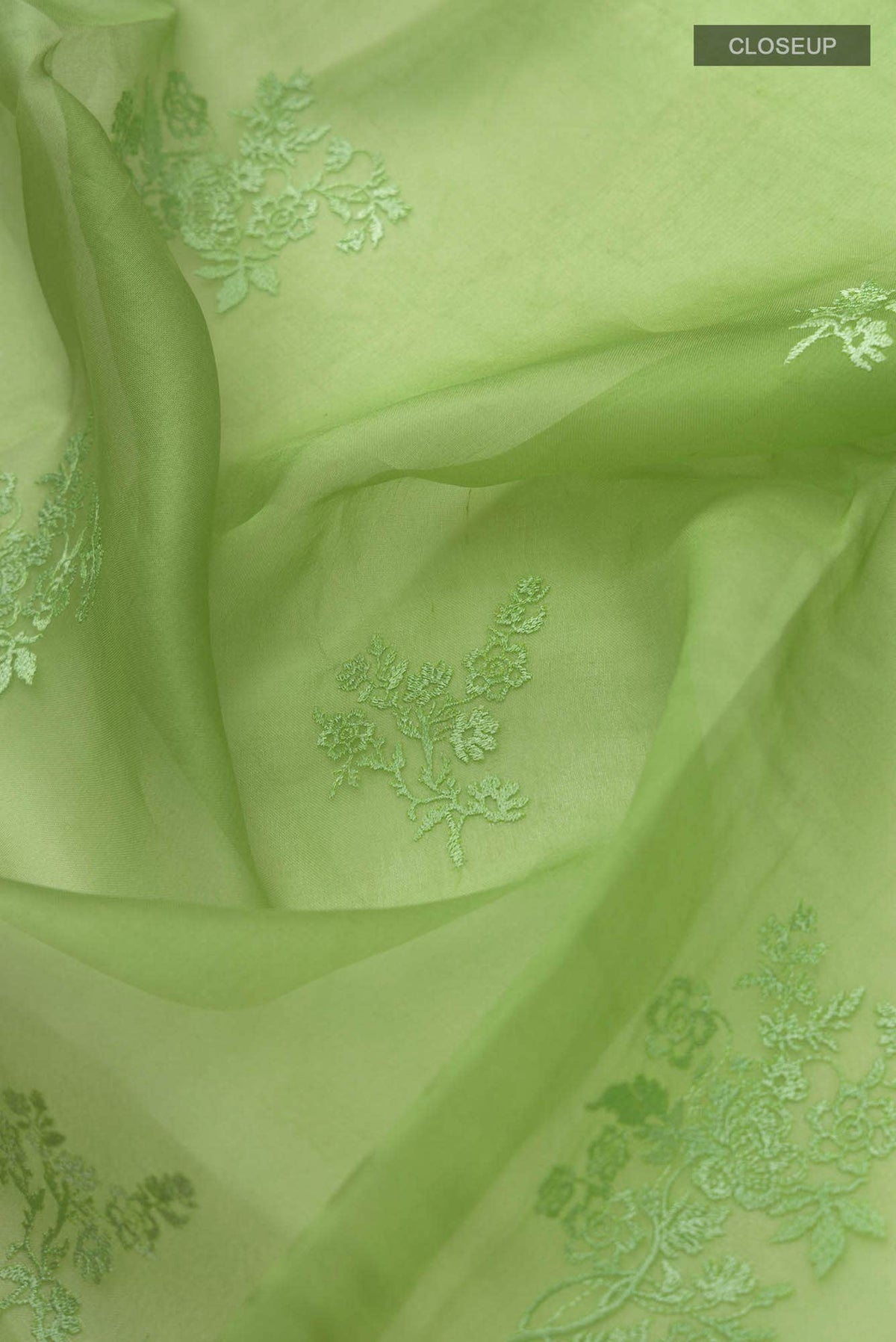 Peonia-Green Floral Design Saree from Embroidered Romance Collection By Nalli