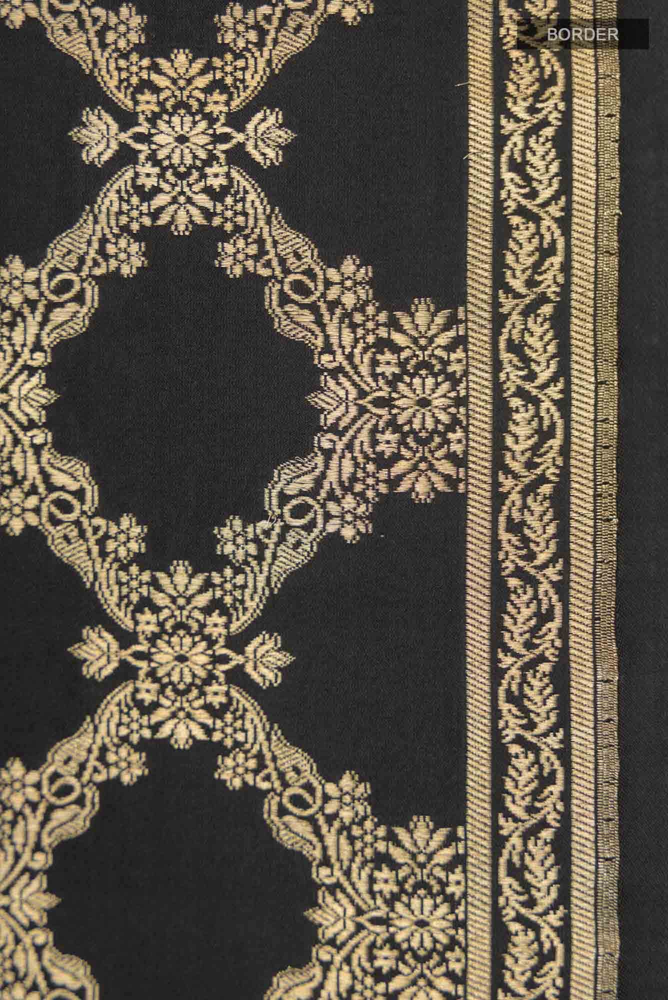 Chitrangada-Black Banarasi Silk Saree