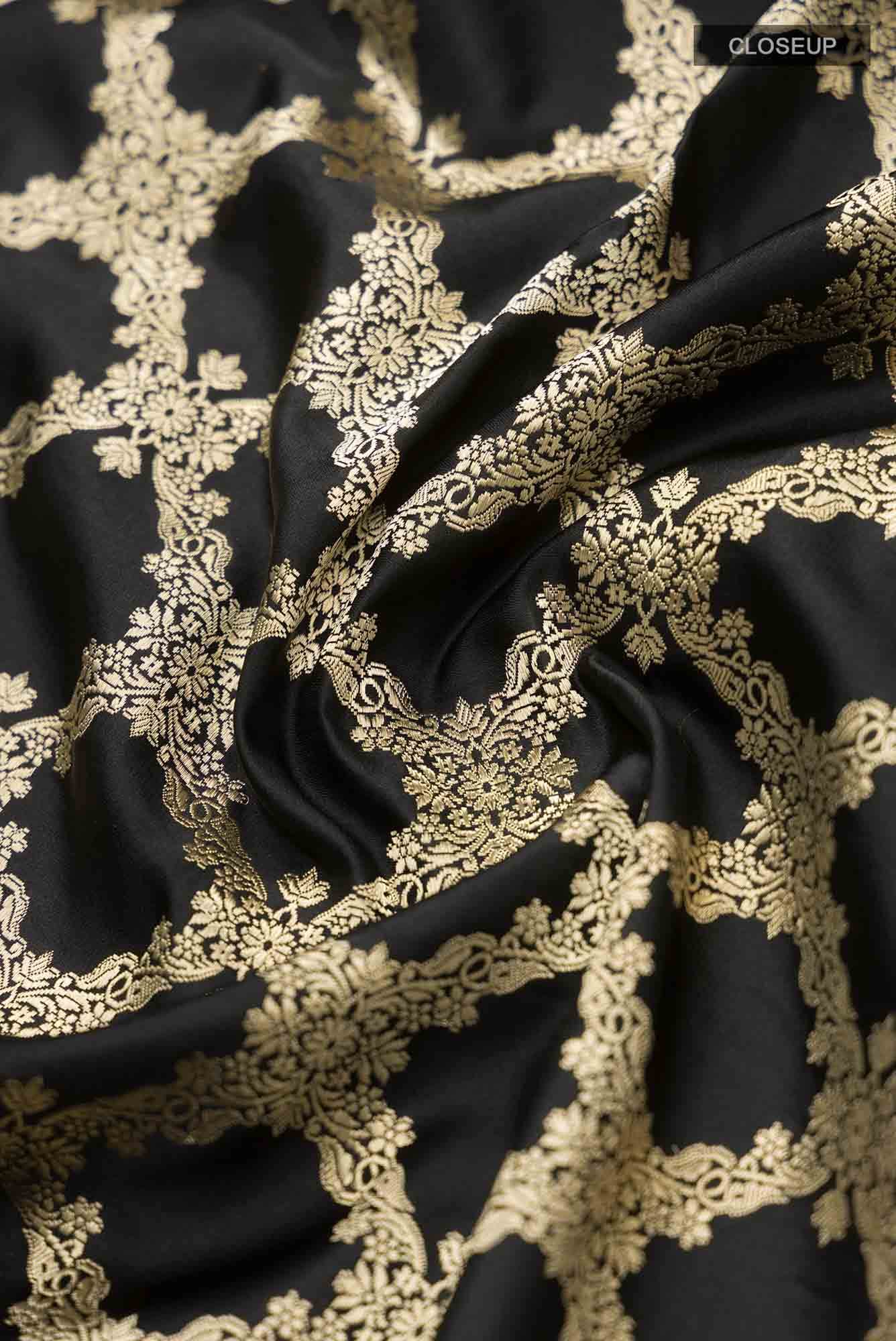 Chitrangada-Black Banarasi Silk Saree