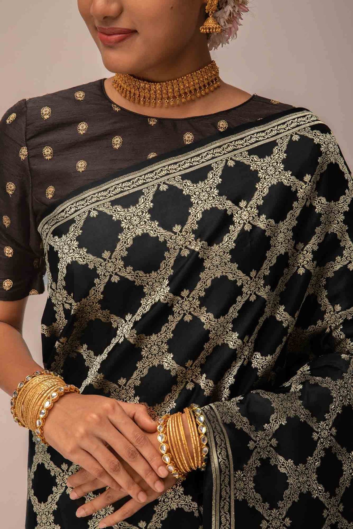 Chitrangada-Black Banarasi Silk Saree