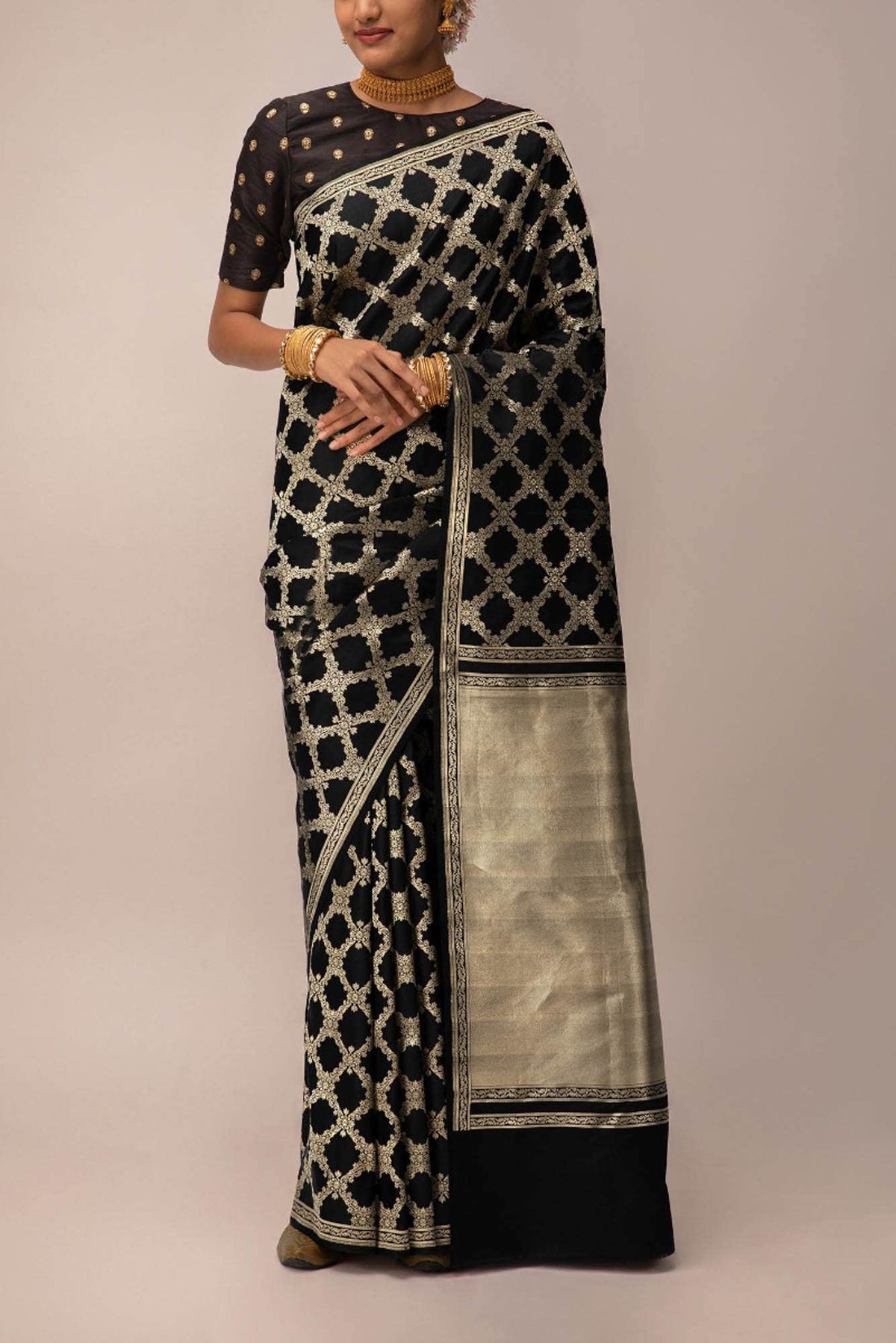 Chitrangada-Black Banarasi Silk Saree