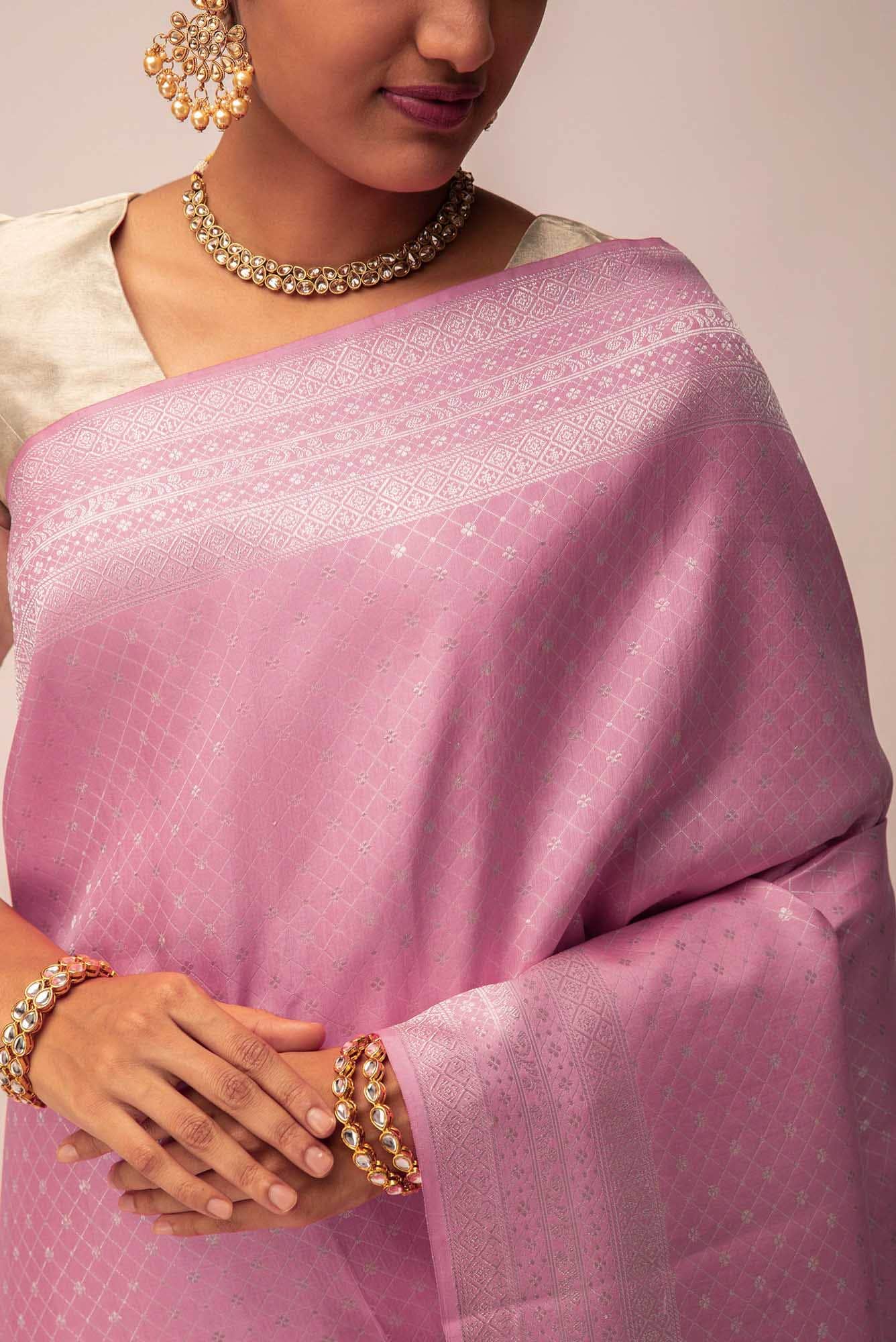 Valaiyalam - Powder Pink Kanchipuram Silk Saree