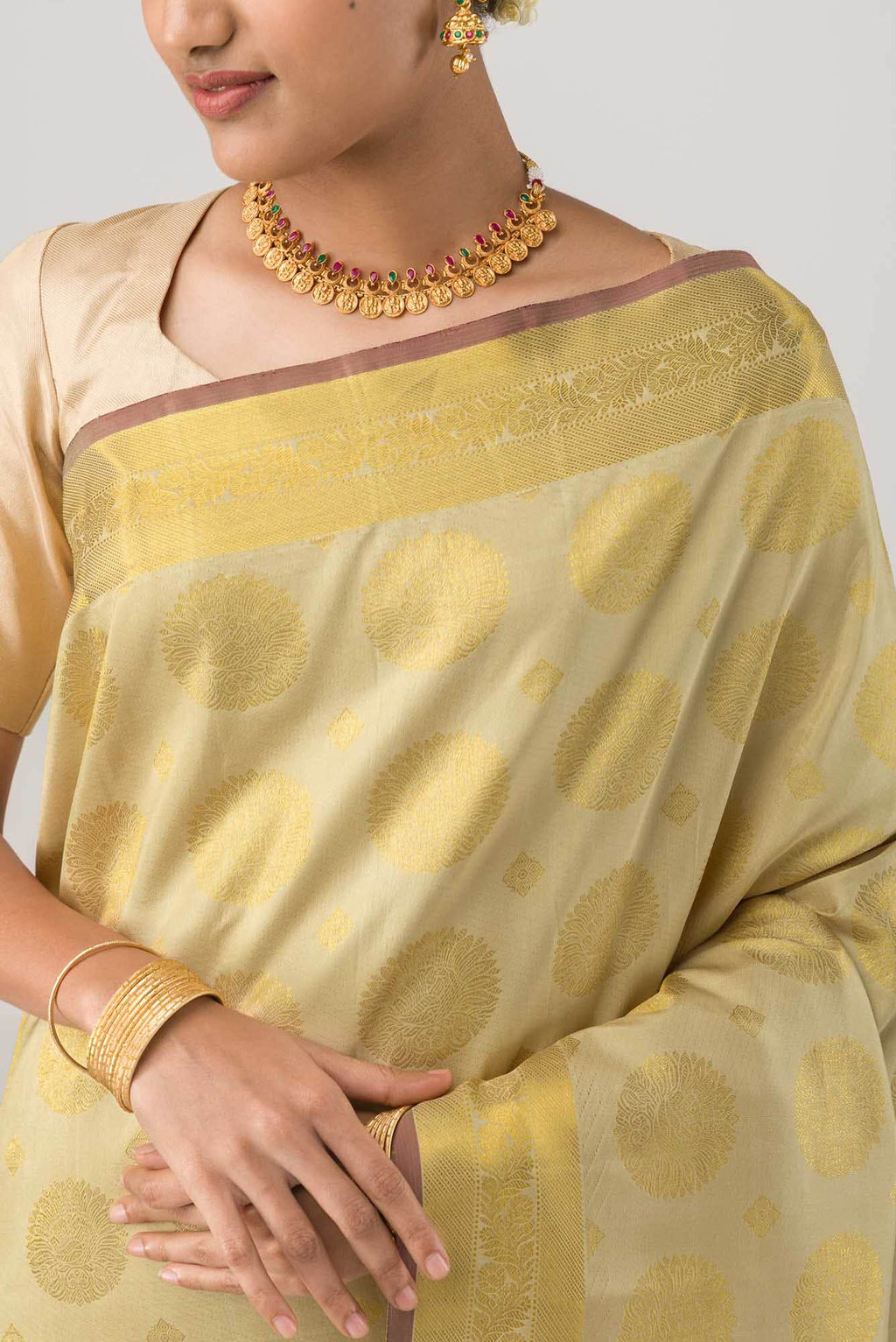 Shrimati-Beige Kanchipuram Silk Saree