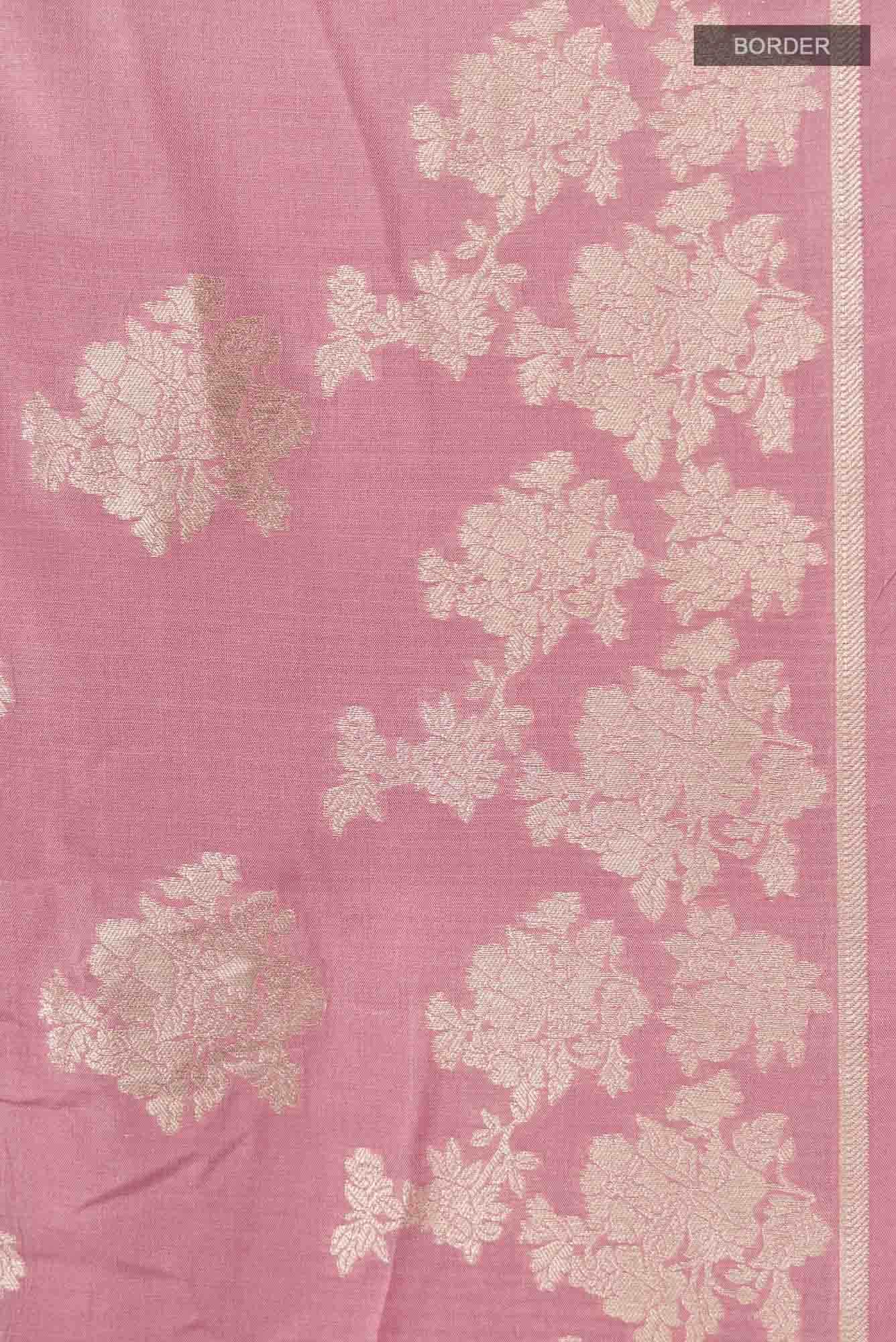 Chameli Chic-Pastel Pink Banarasi Silk Saree
