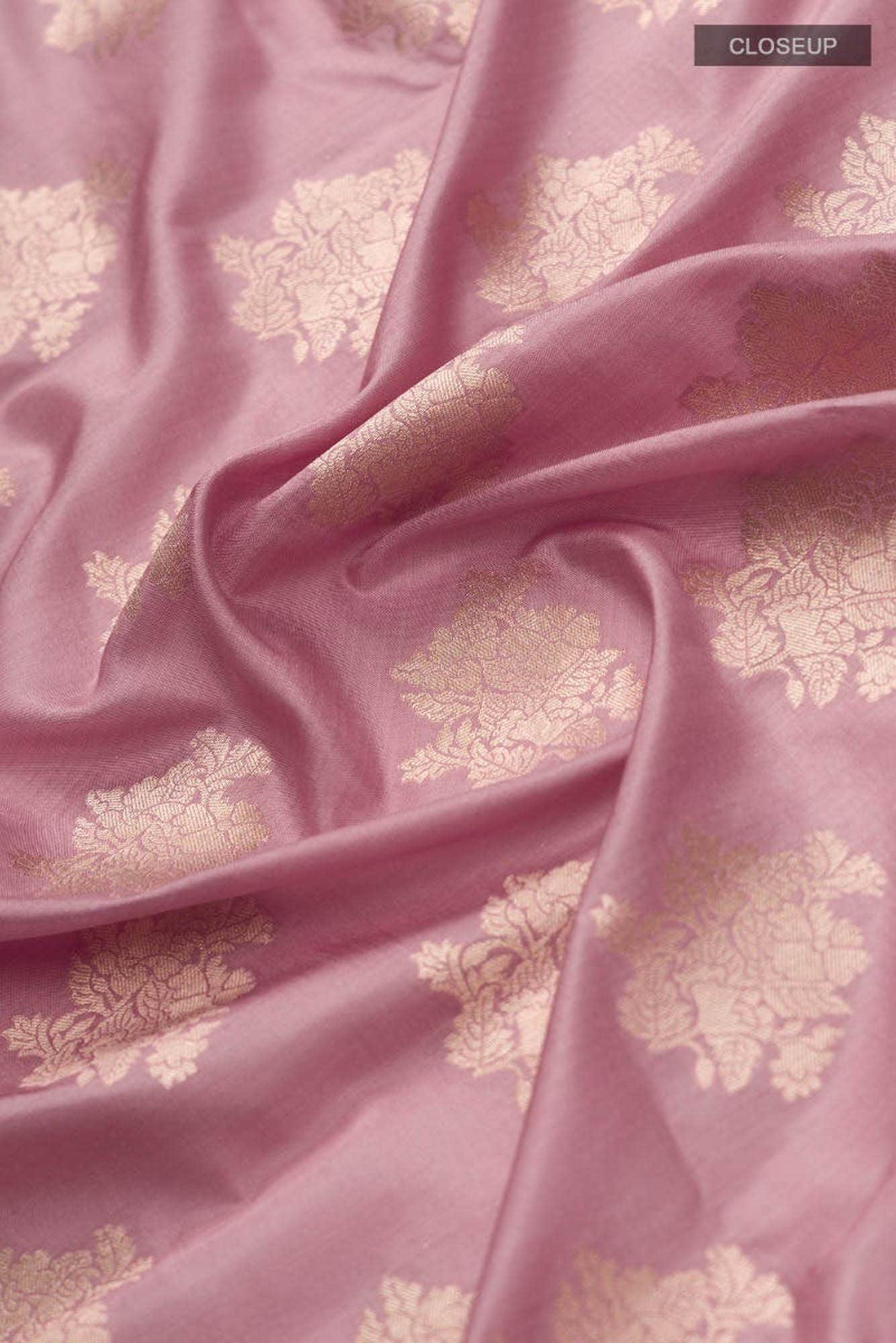 Chameli Chic-Pastel Pink Banarasi Silk Saree