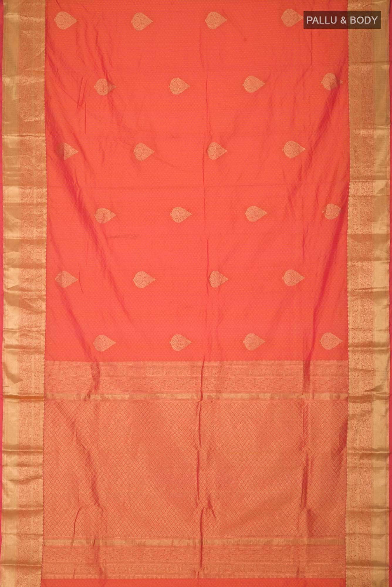 Orange with Pink Dual Tone Blended Bangalore Silk Saree