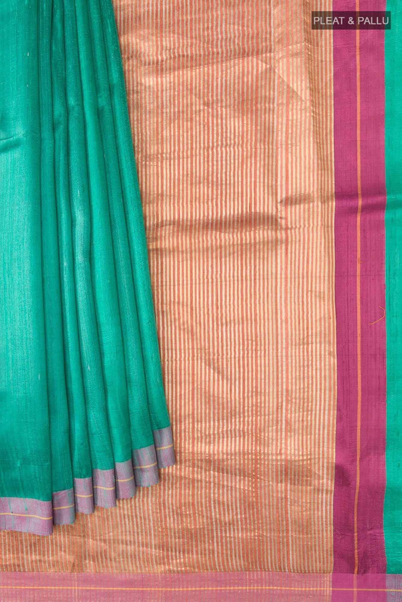 Kruti-Green Bhagalpuri Tussar Silk Saree