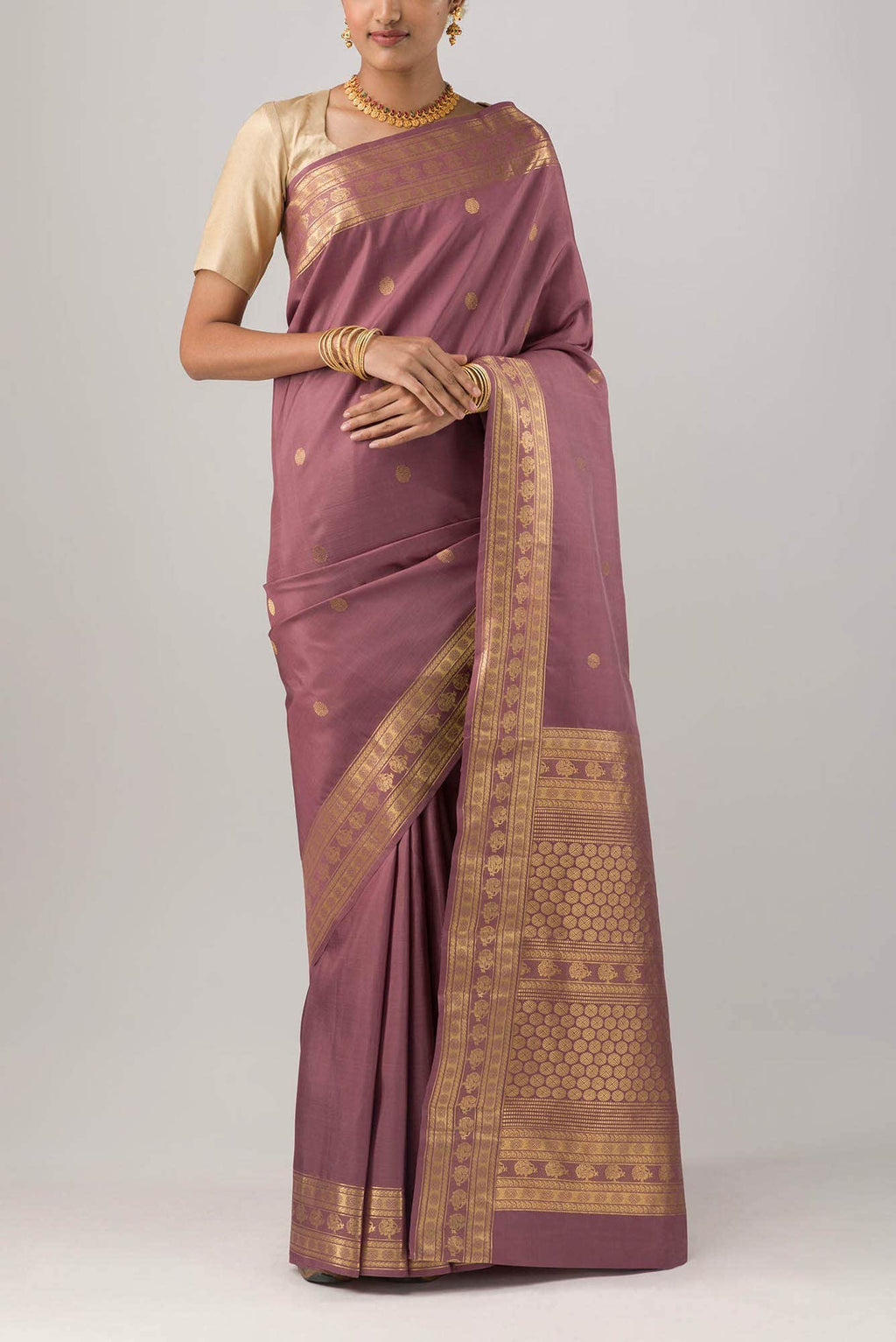 Anudhyana - Mauve Kanchipuram Silk Saree
