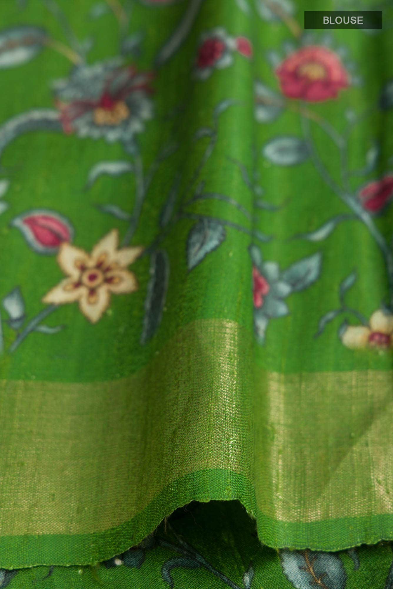 Green Bhagalpuri Tussar Silk Saree
