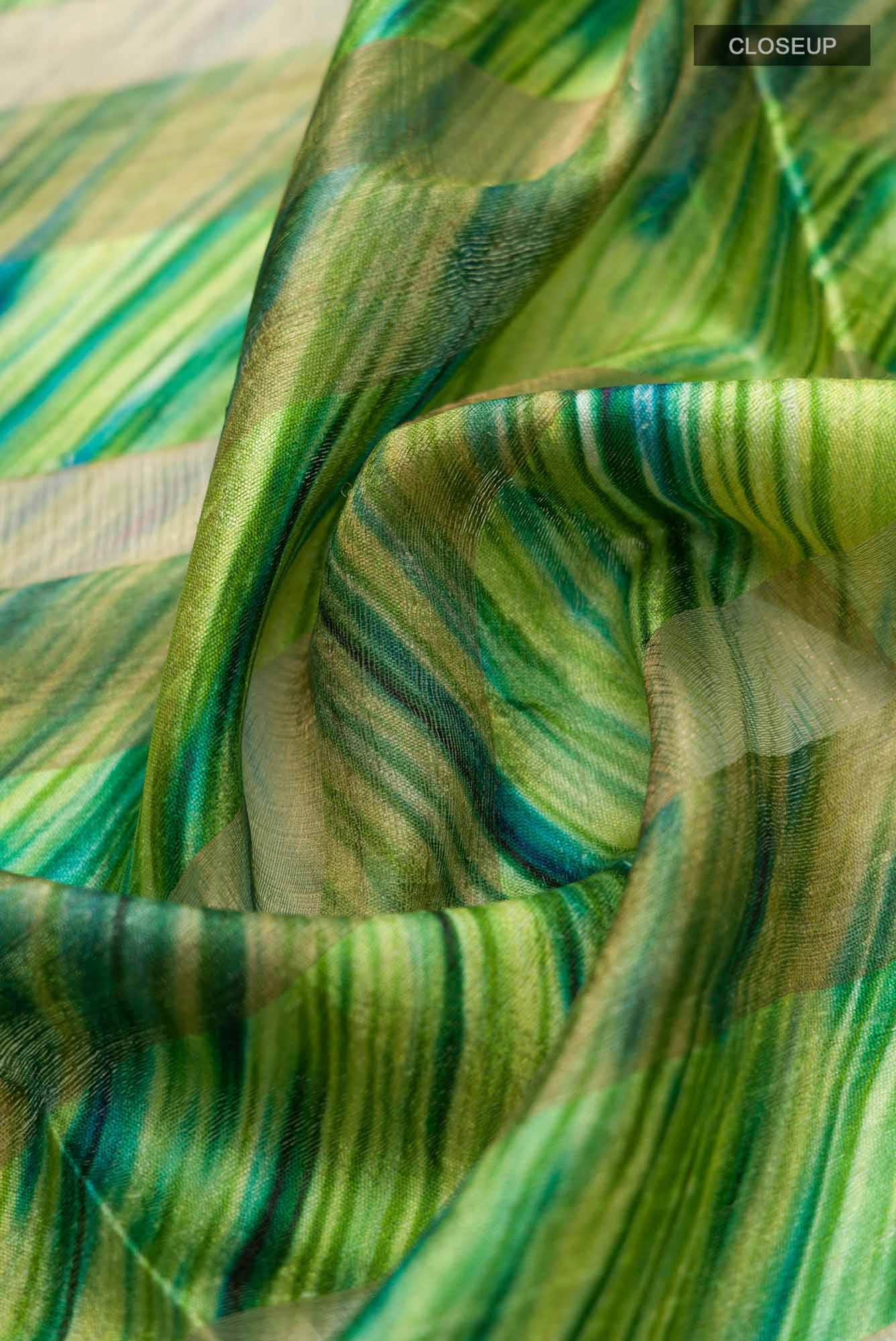 Green Bhagalpuri Tussar Silk Saree