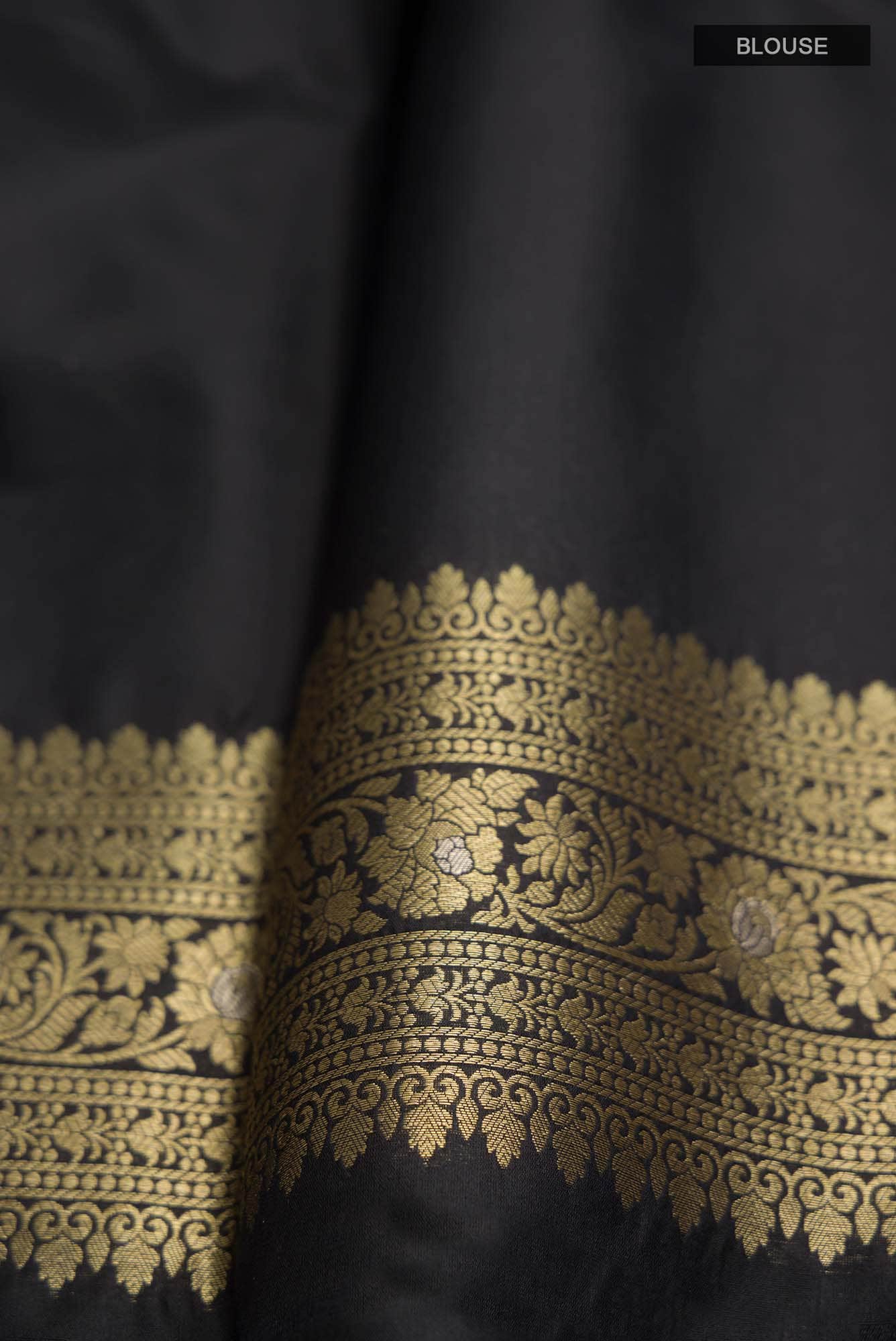 Black Banarasi Silk Saree