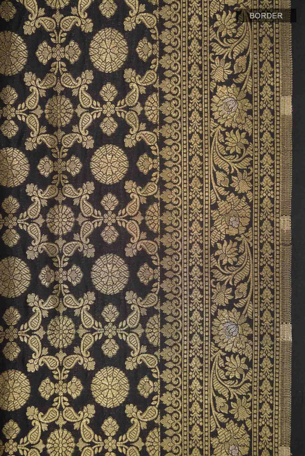 Black Banarasi Silk Saree