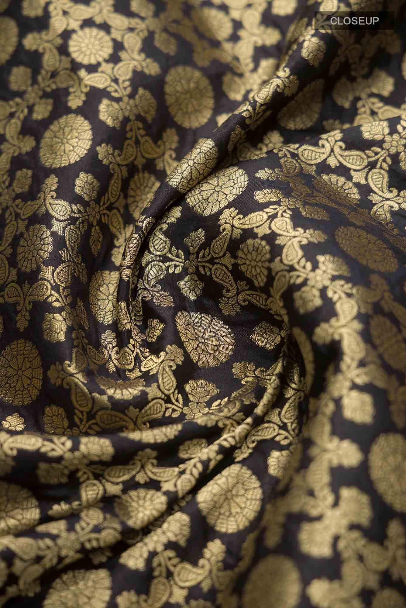 Black Banarasi Silk Saree
