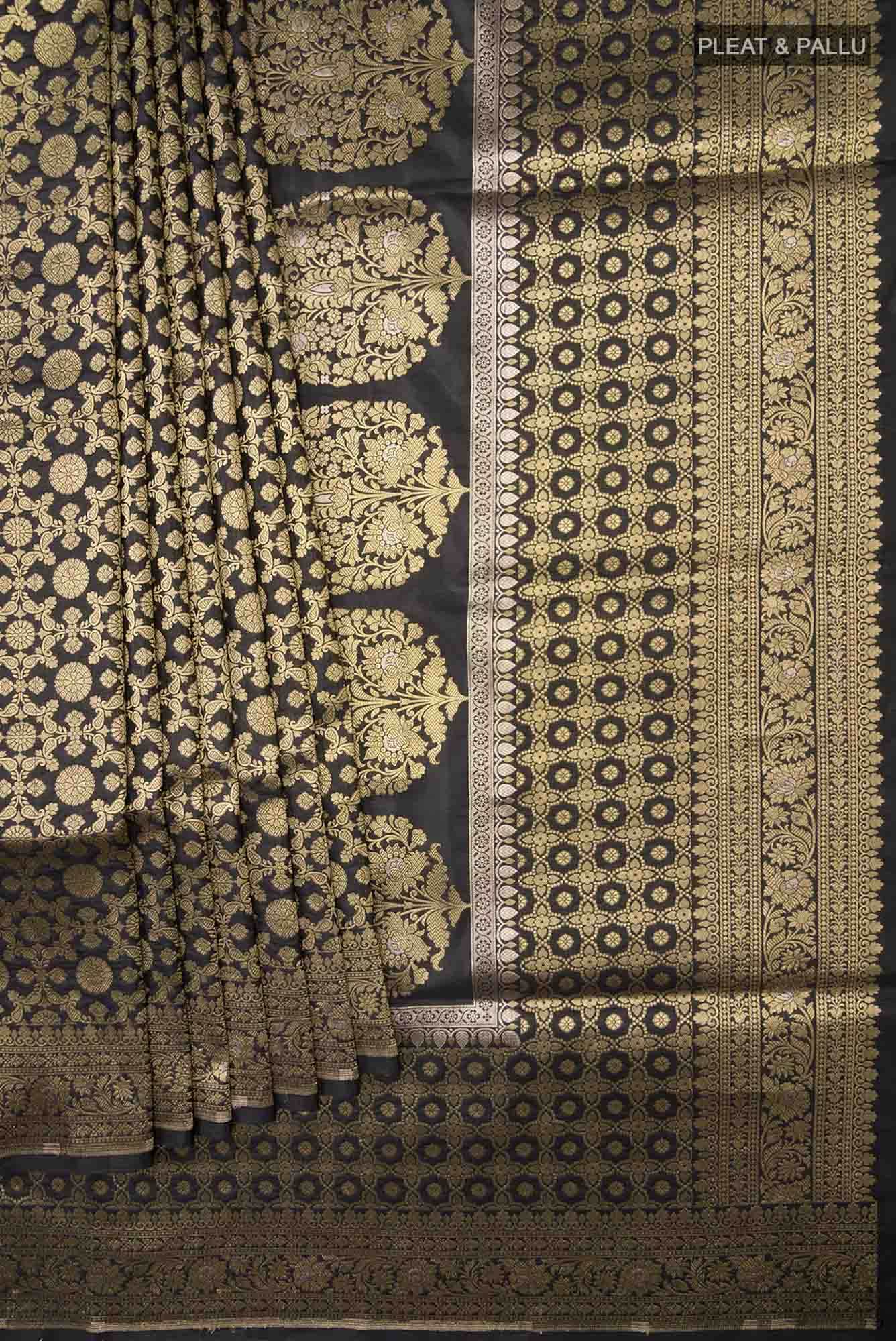 Black Banarasi Silk Saree