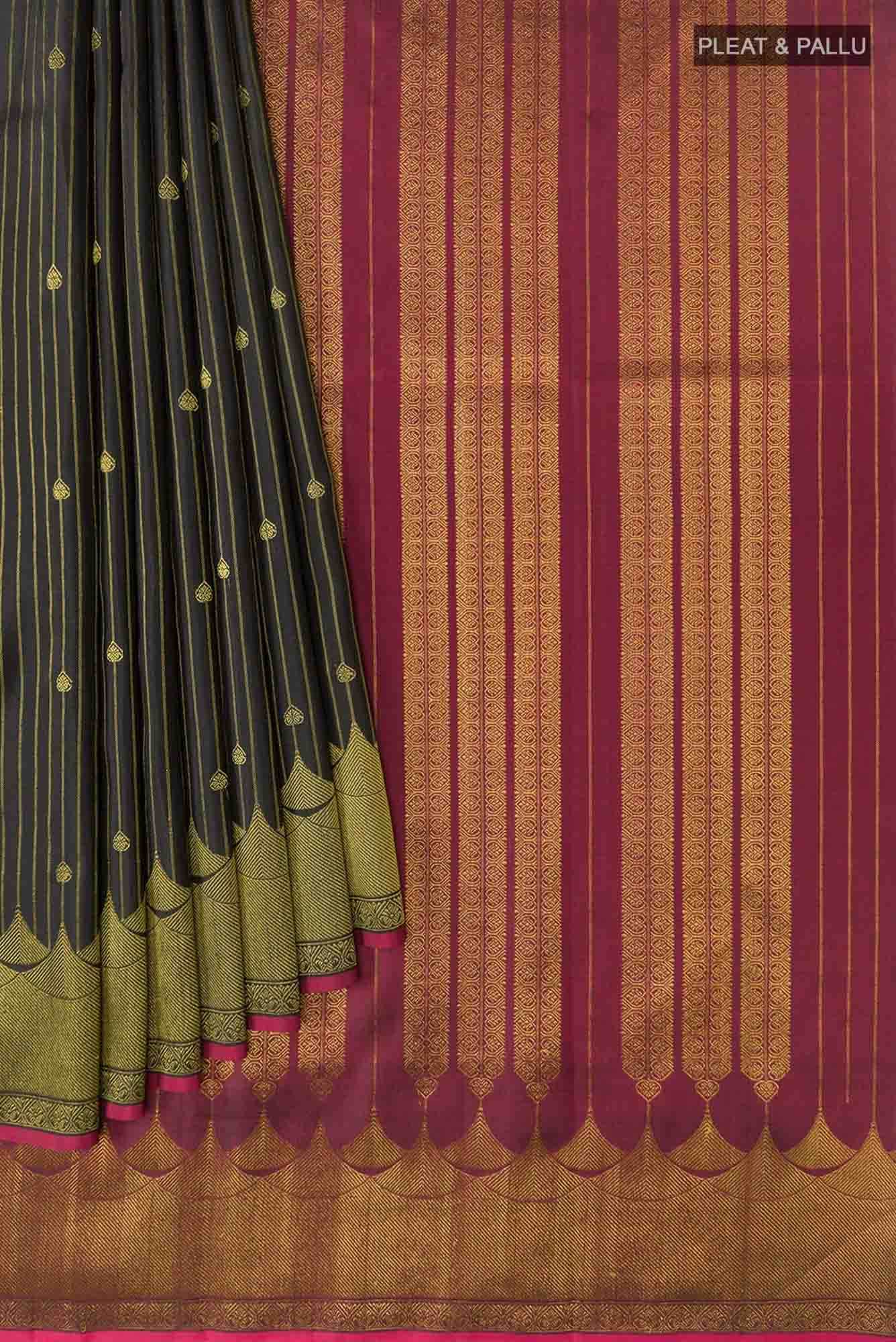 Black Kanchipuram Silk Saree
