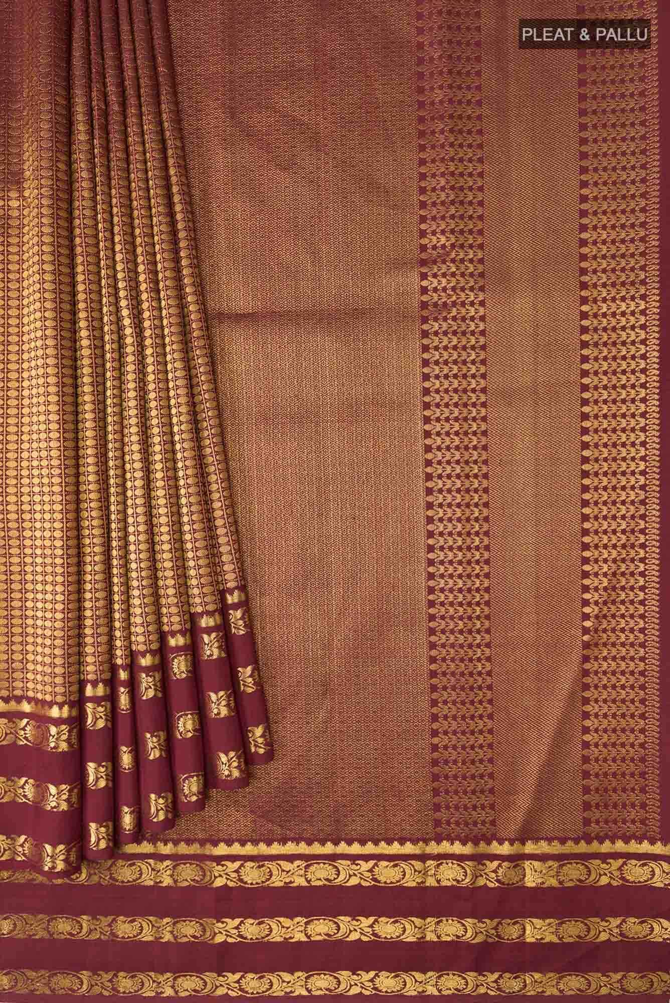 Maroon Kanchipuram Silk Saree