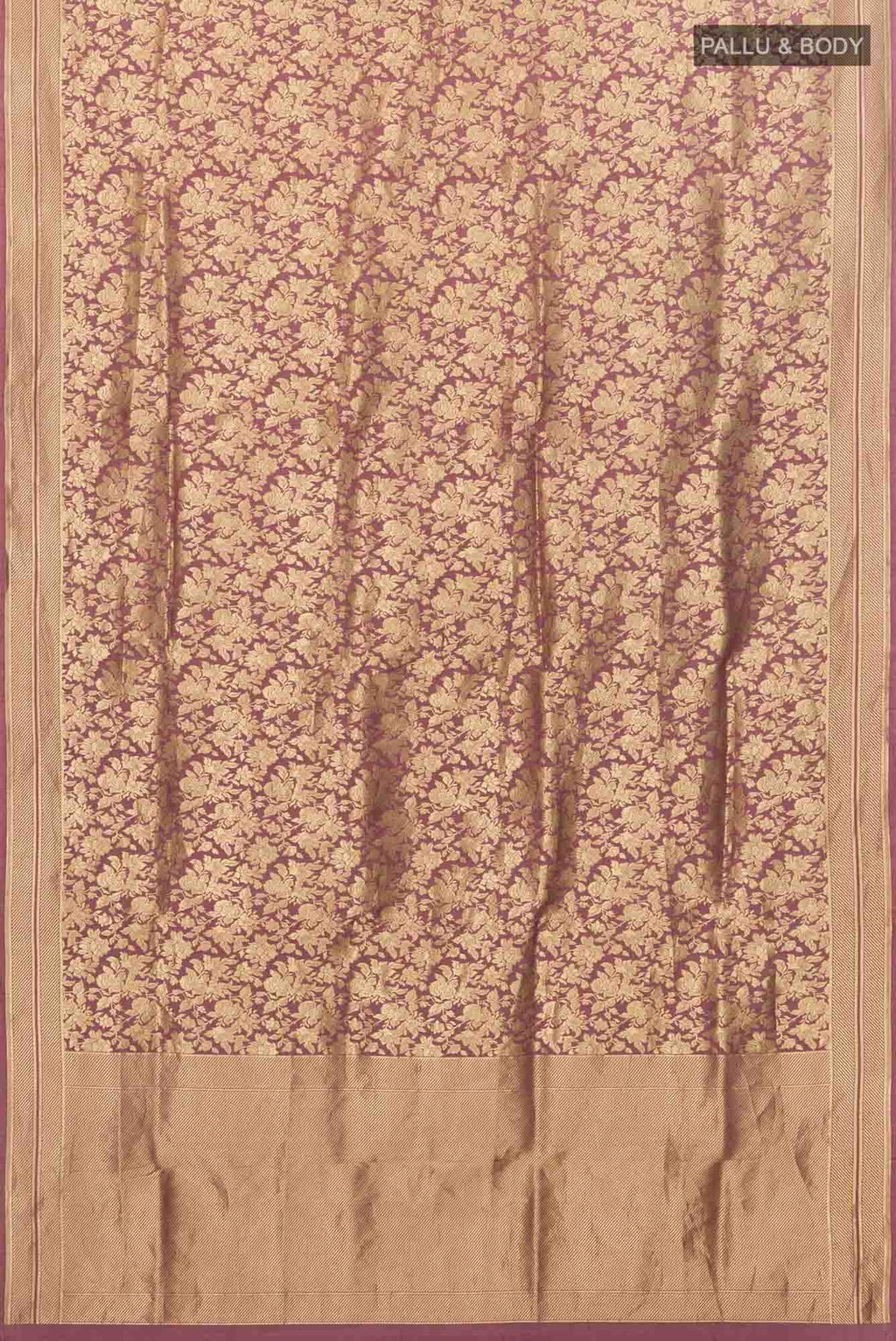 Blossom Bahar-Dark Mauve Banarasi Silk Saree