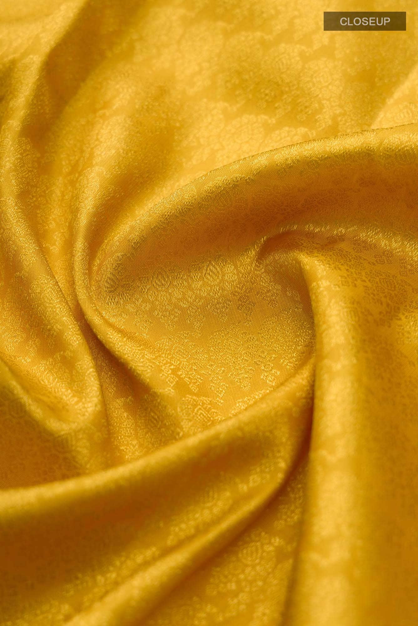 Manga Maalai-Mustard Yellow Kanchipuram Silk Saree